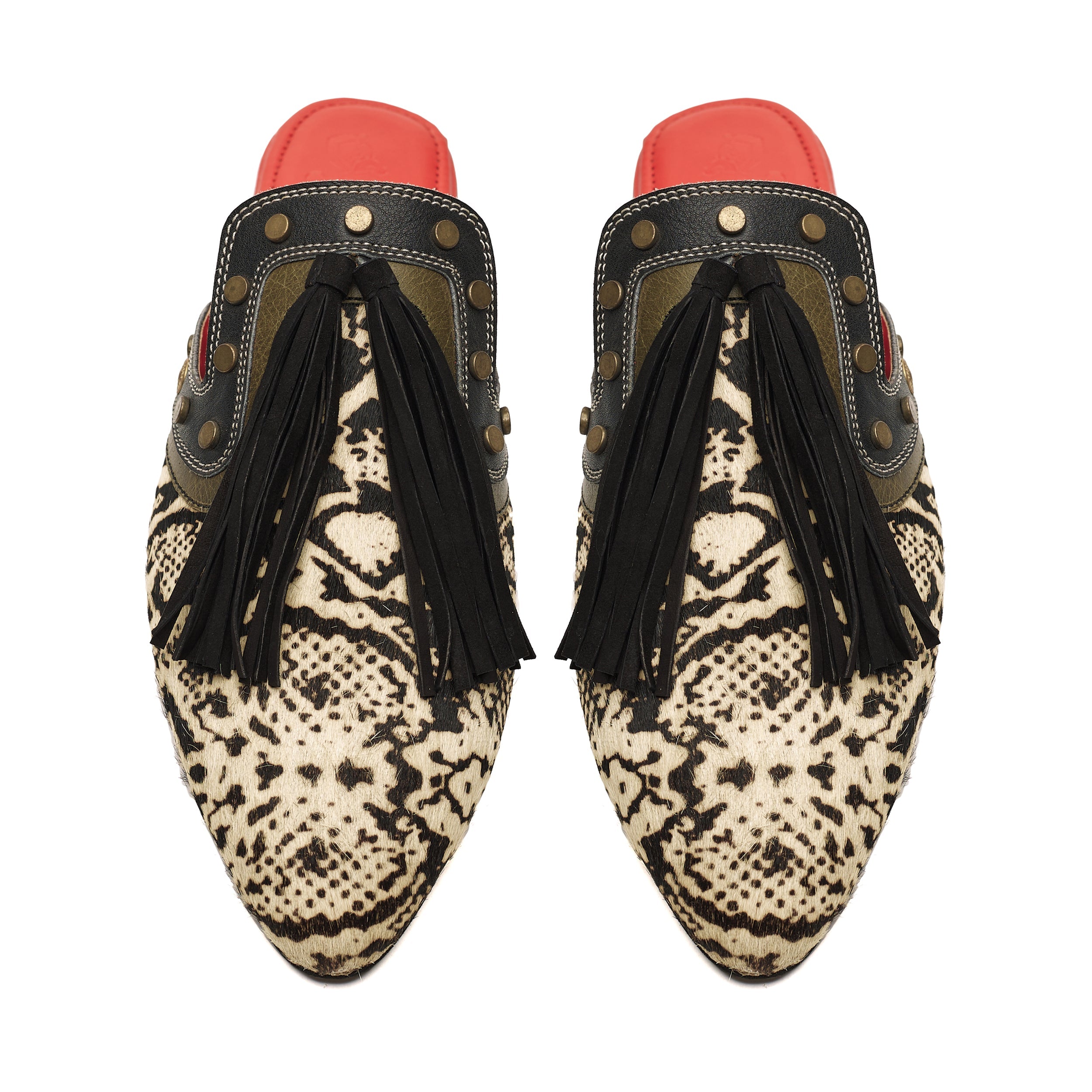Banjaaran India Python Cone Mules Women