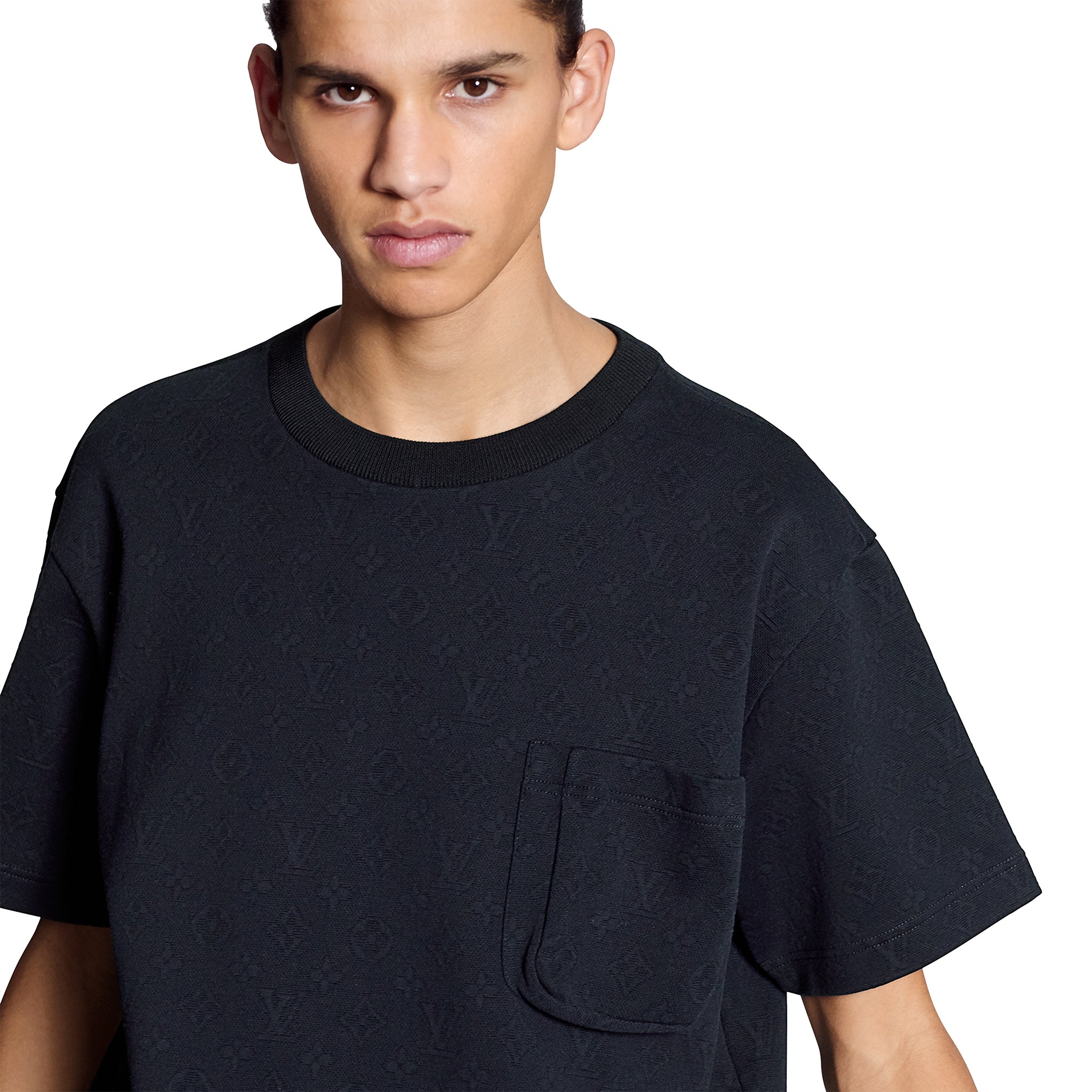 Louis Vuitton Monogram Signature 3D Pocket Cotton T Shirt Dark Blue - view 4