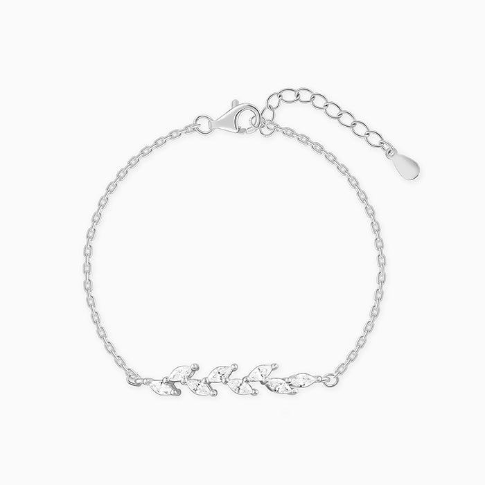 GIVA Jewellery Silver Zircon Ferns Bracelet