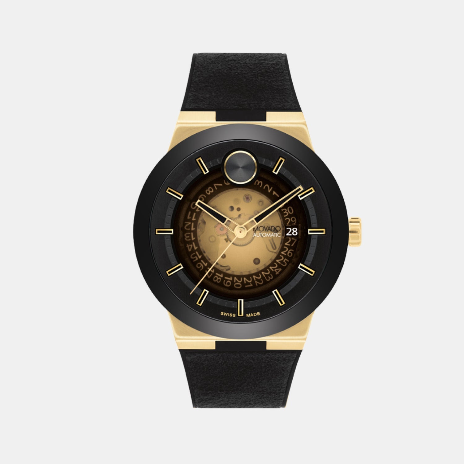 Movado Bold Men Automatic Transparent Dial Analog Rubber Watch 3601247