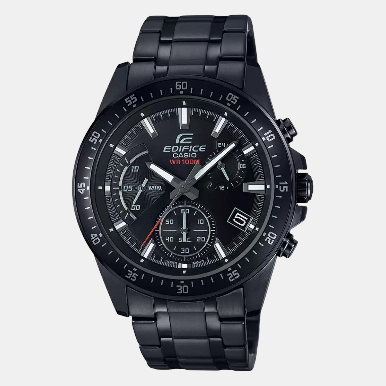 Casio Edifice Men Quartz Black Dial Chronograph Stainless Steel Watch EX414 - view 2
