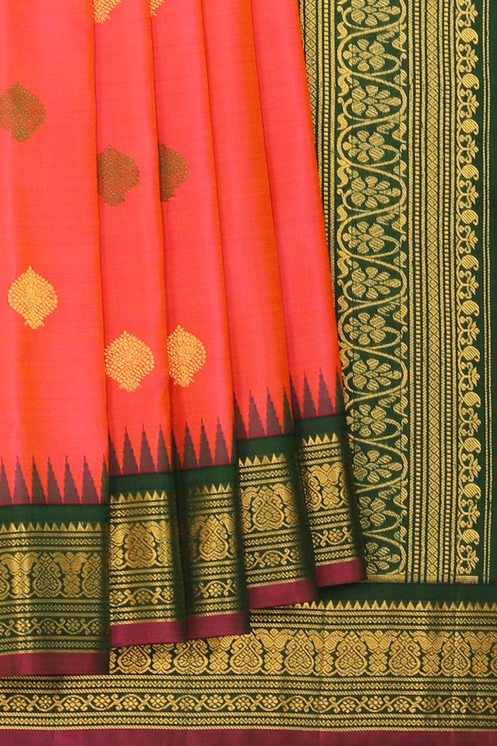 Kalanjali Gadwal Fuchsia-Pink Saree – Women's