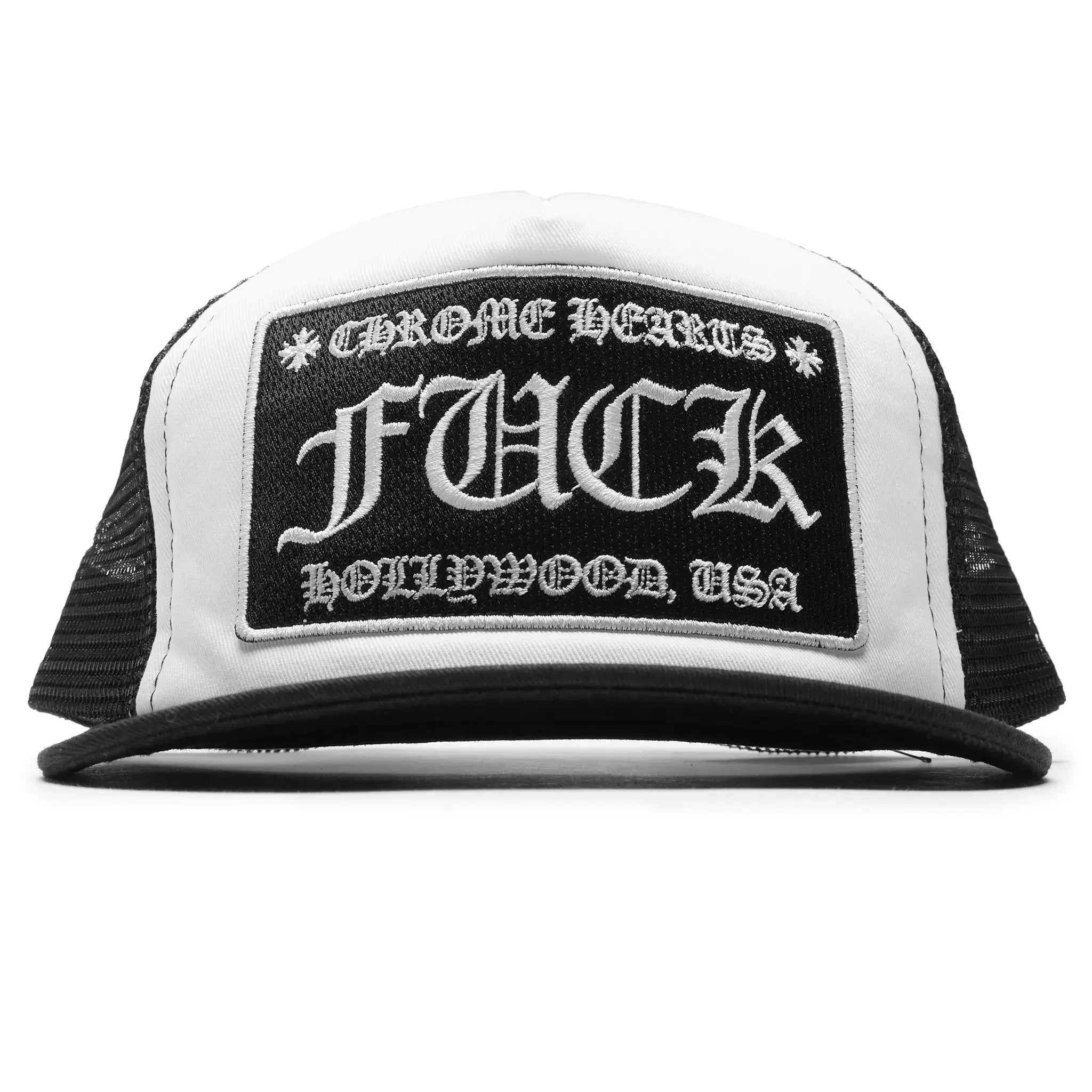 Chrome Hearts Fuck Hollywood White Black Trucker Cap - view 2