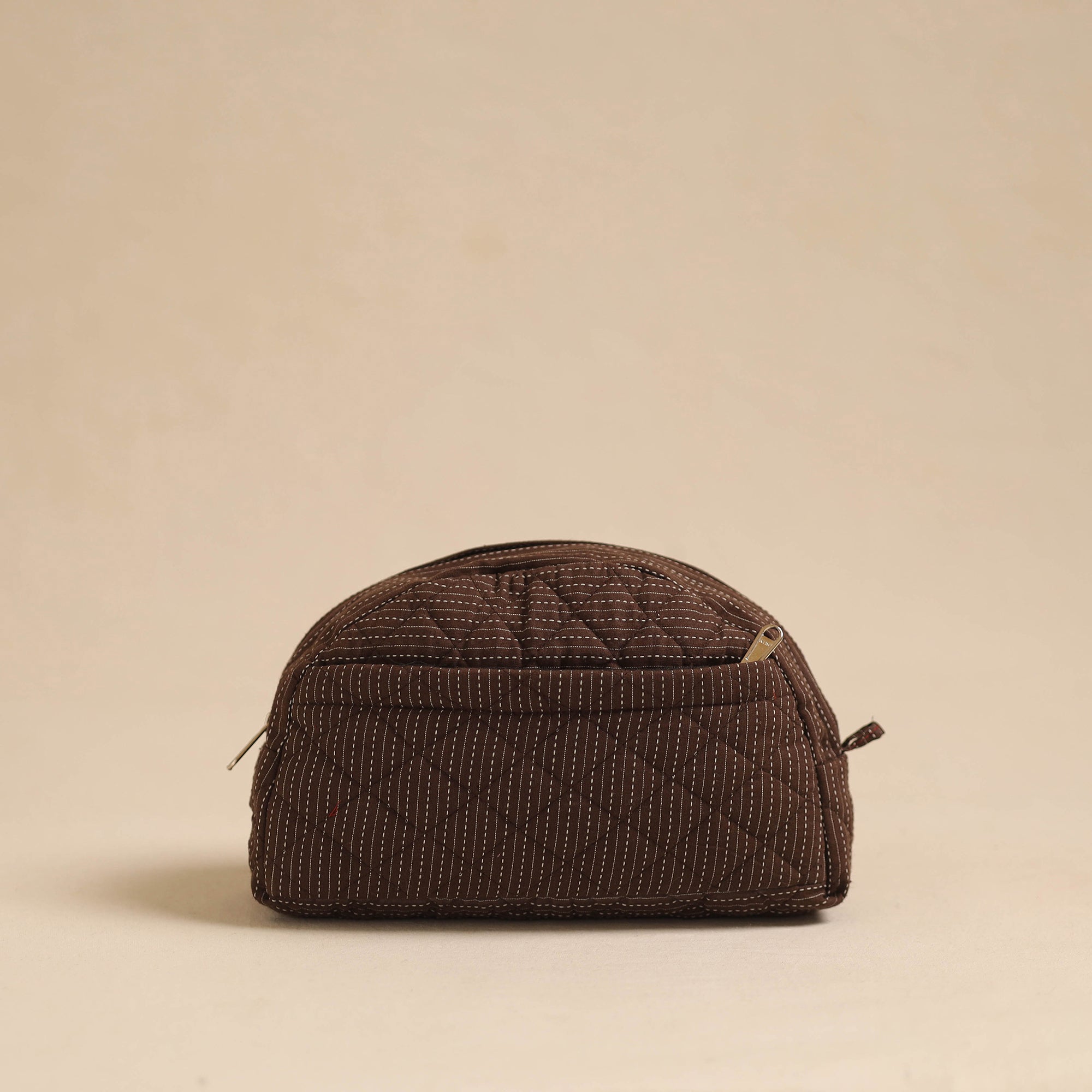 NOORI BAZAR Brown - Handcrafted Cotton Quilted Cosmetic Pouch 02 - view 2