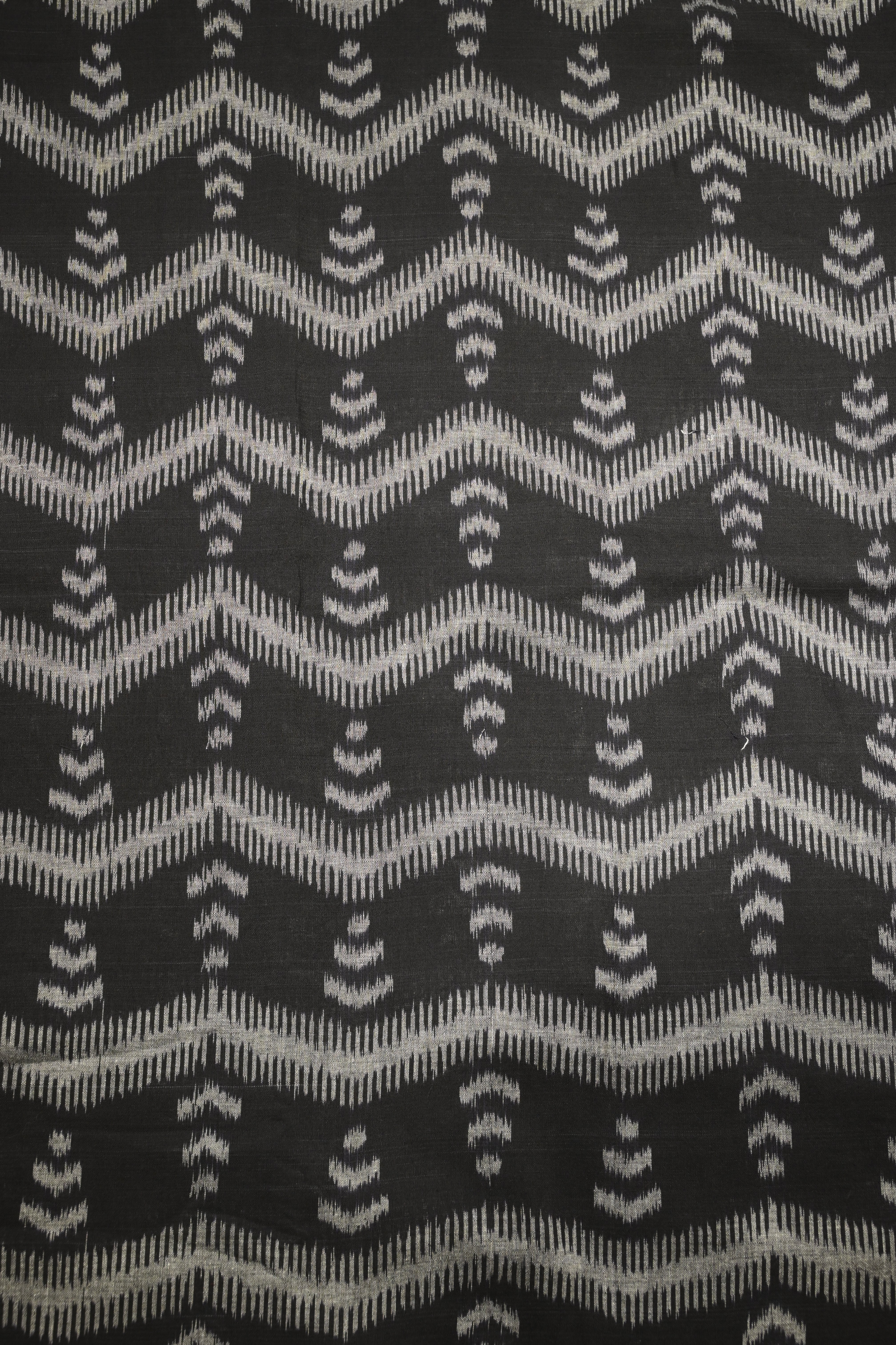 IndianVillèz Black Sambalpuri Ikat Cotton Fabric - view 2