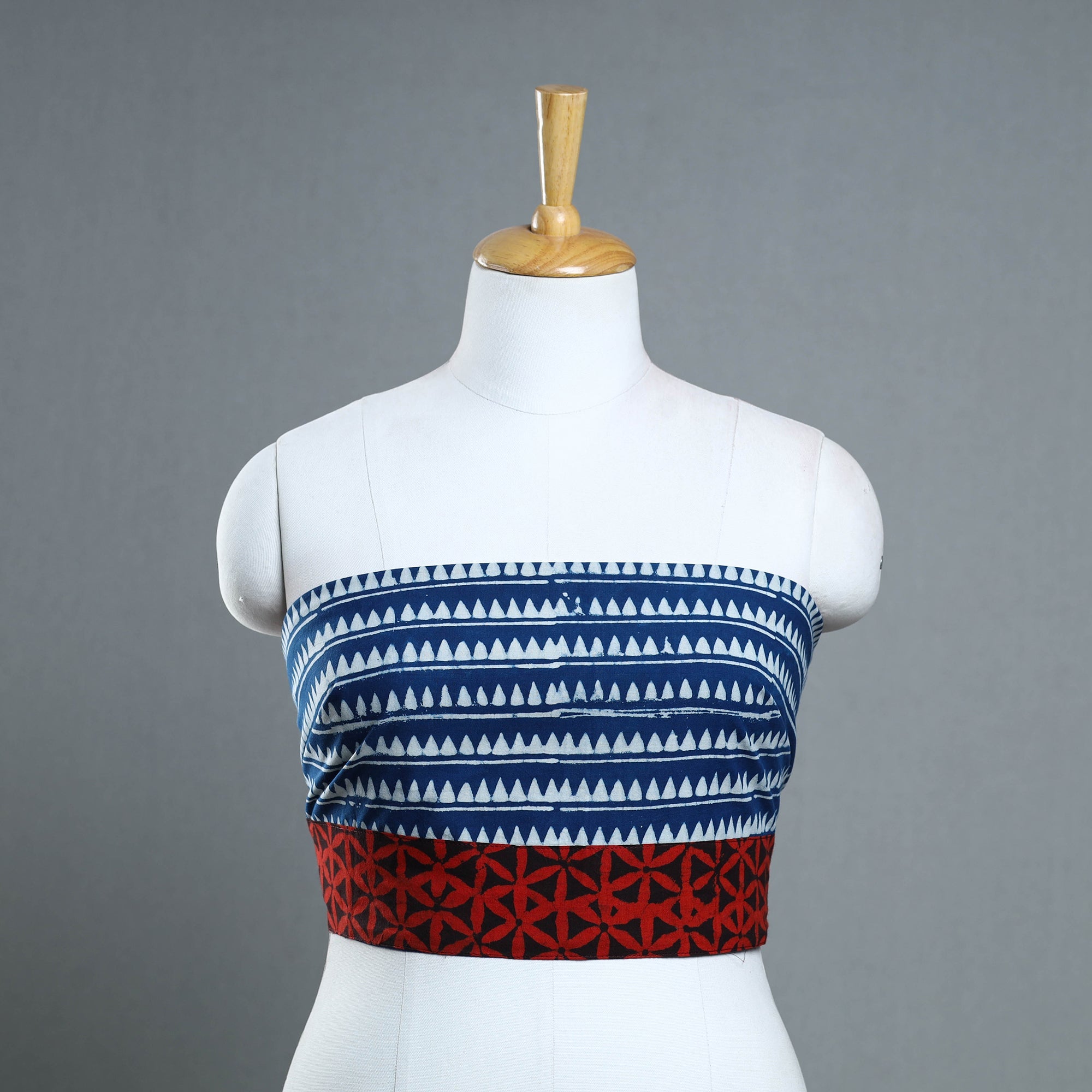 NOORI BAZAR Blue - Block Print Cotton Pipad Blouse Piece 139