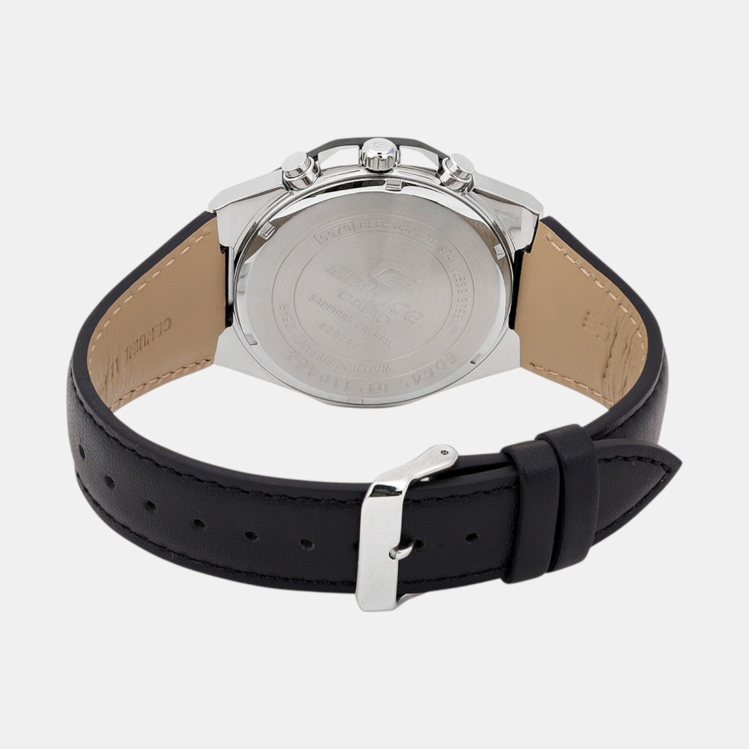 Casio Edifice Men Quartz Black Dial Analog Leather Watch ED645 - view 9