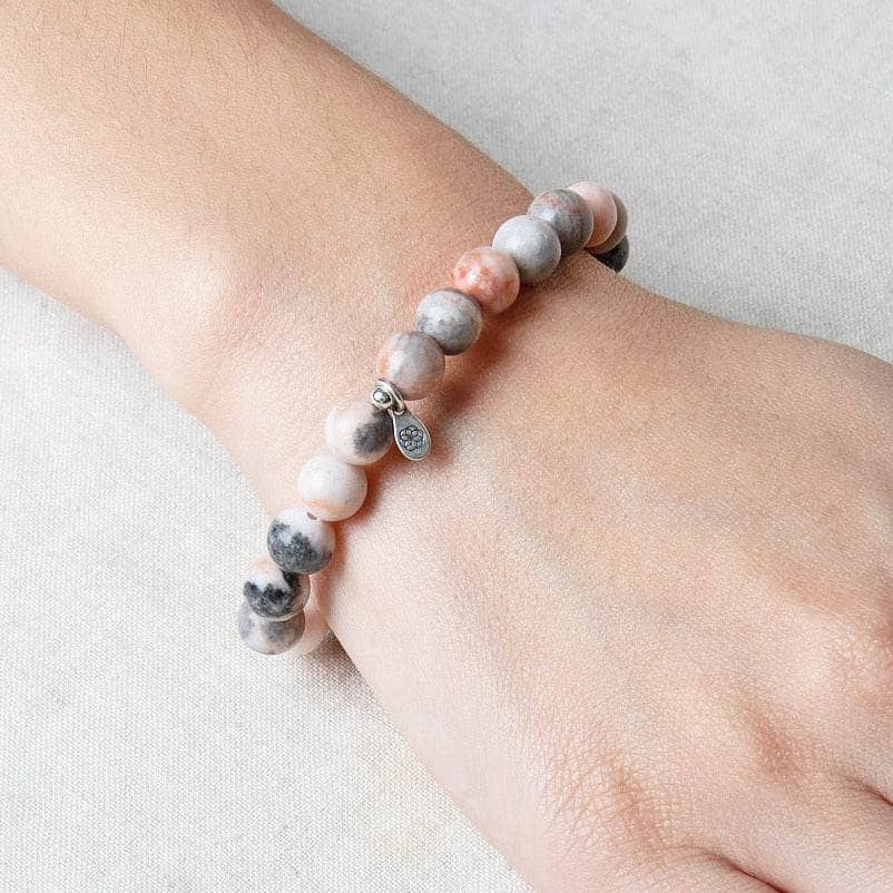 Tiny Rituals Pink Zebra Jasper Energy Bracelet 8mm - view 2