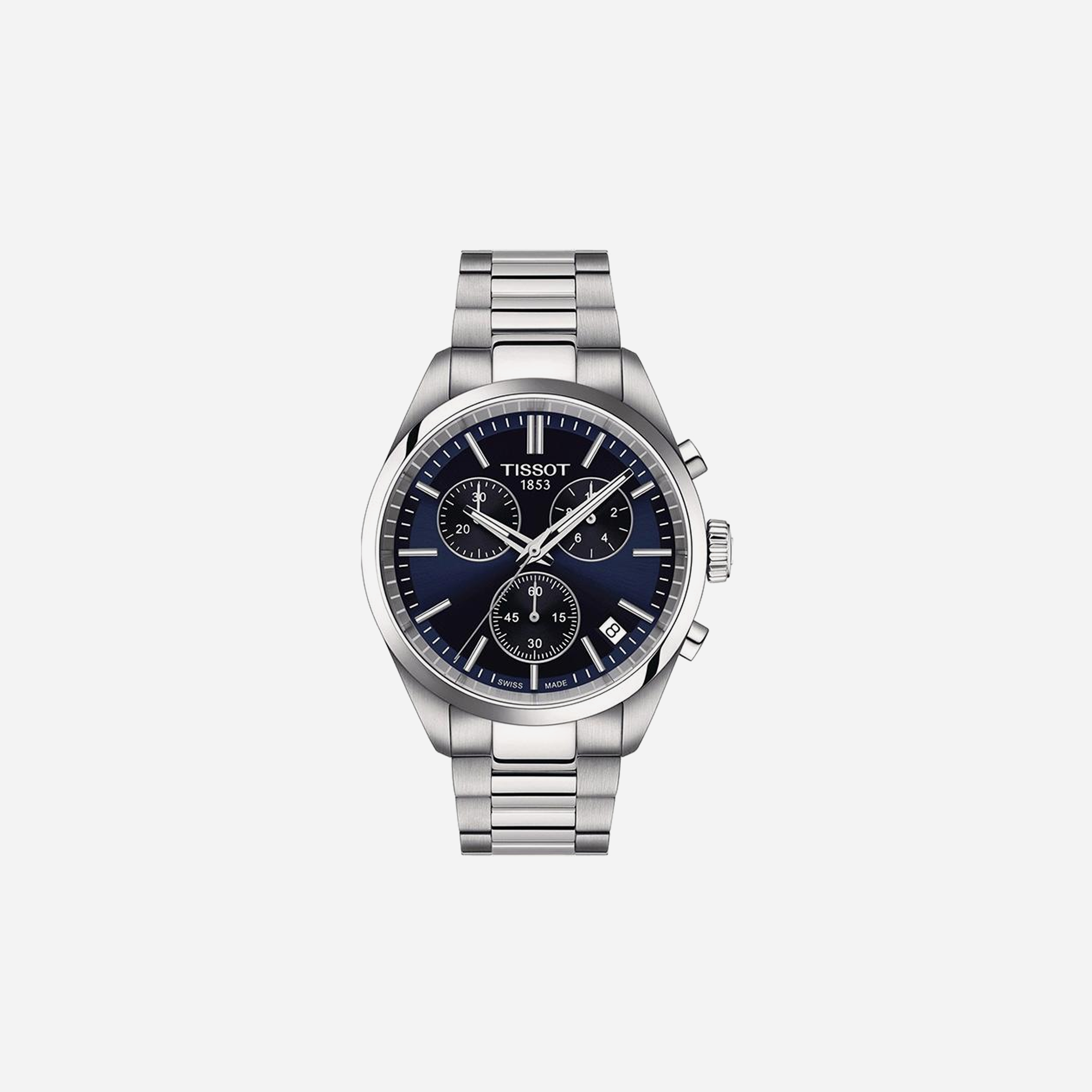 Tissot PR 100 Chronograph Blue Dial Grey Stainless Steel Watch