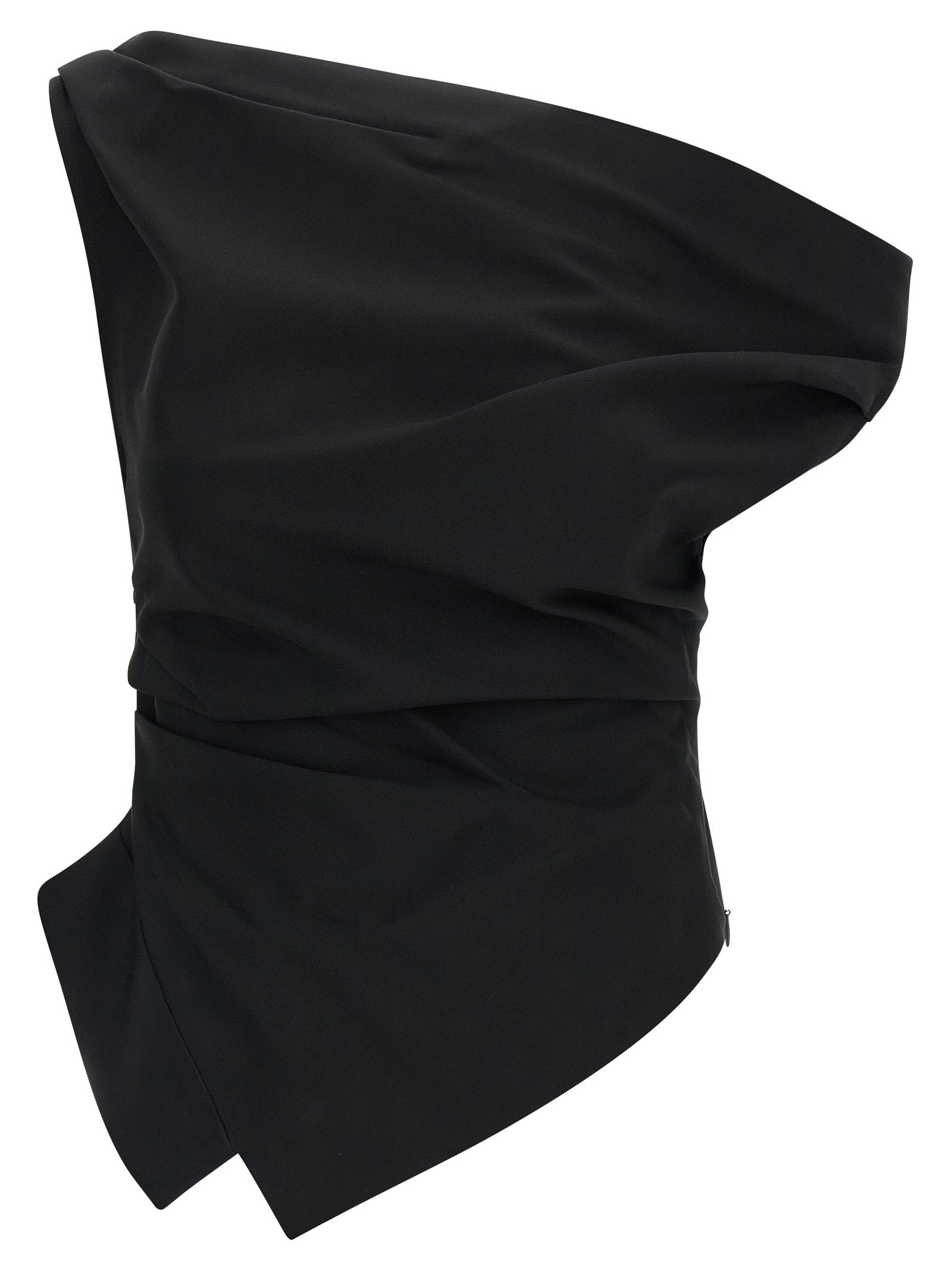 Asymmetrical draping – Rohe Asymmetrical Top With Draping – 97% viscose, 3% elastane