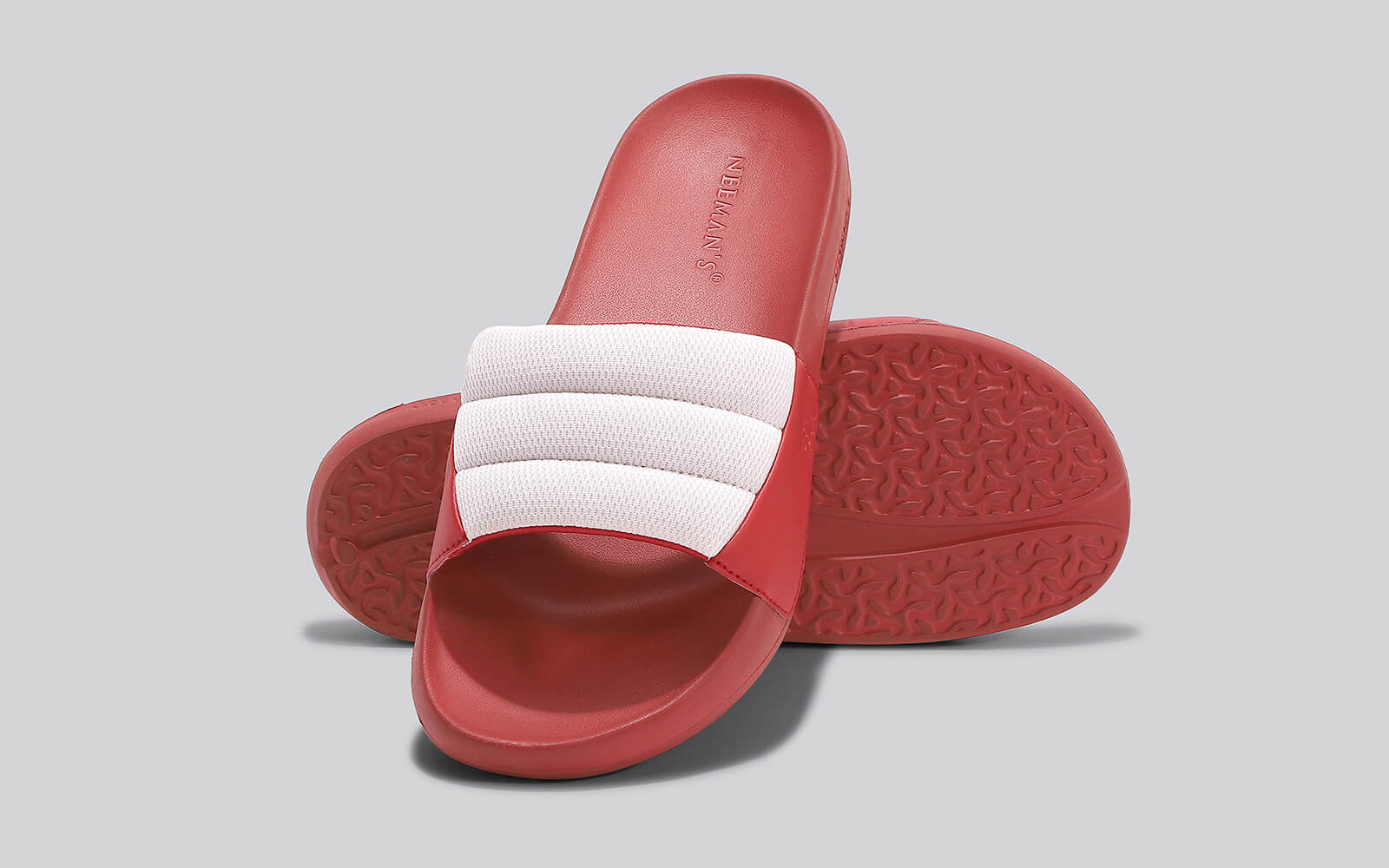 Neeman's Squooshy Slides for Men : Red-White - view 5
