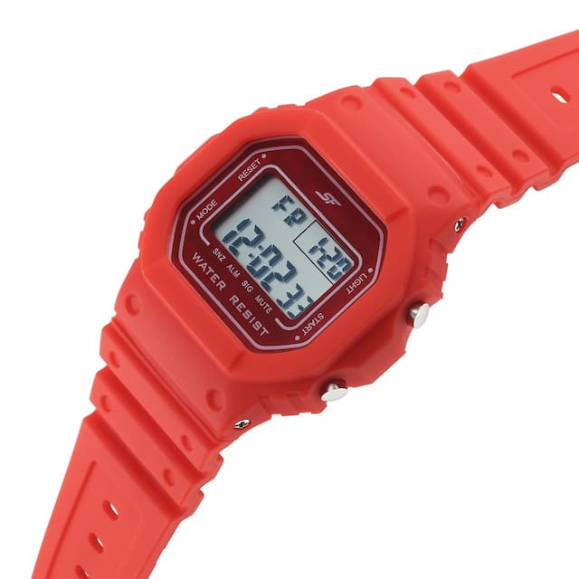 Sonata Hexa Red Digital Dial Polyurethane Strap - view 2