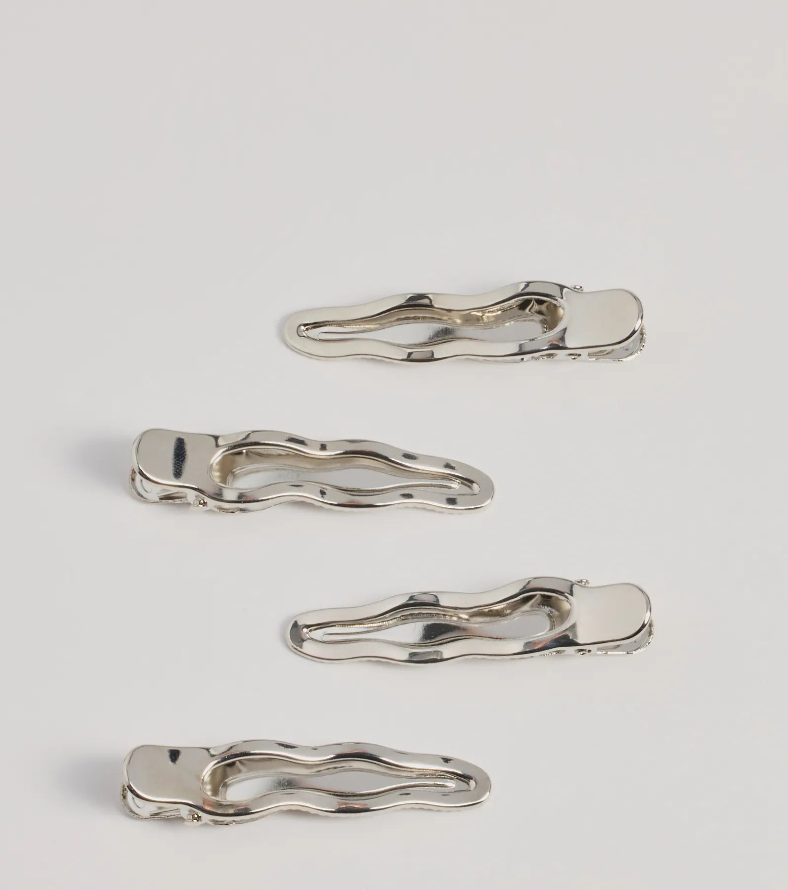 Windsor Geometric Twist Hair Clip Set – SILVER