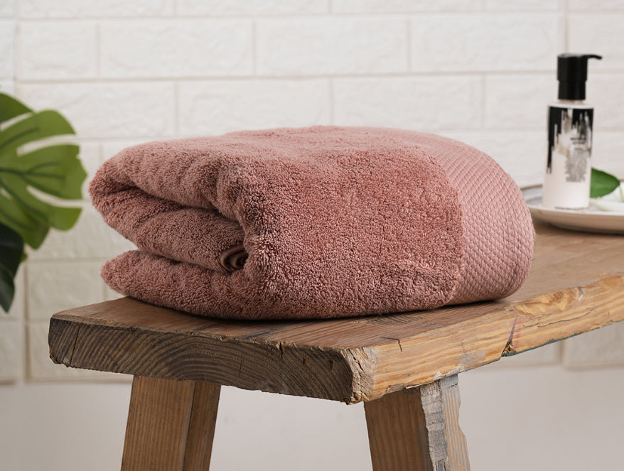 Spaces India Rose Tan - Blush 100% Egyptian Cotton Bath Towel - Luxury Egyption Cotton By Spaces - view 2