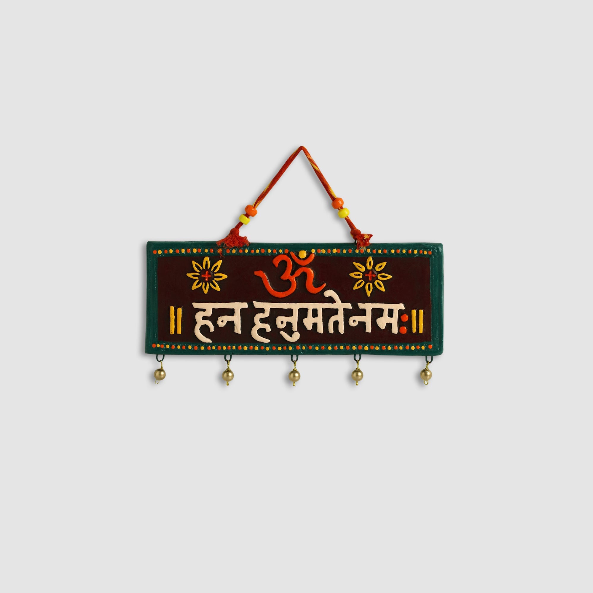 EXCLUSIVELANE 'Hanuman Mantra' Terracotta Wall Hanging Decor (Om Han Hanumate Namo Namah) - view 2