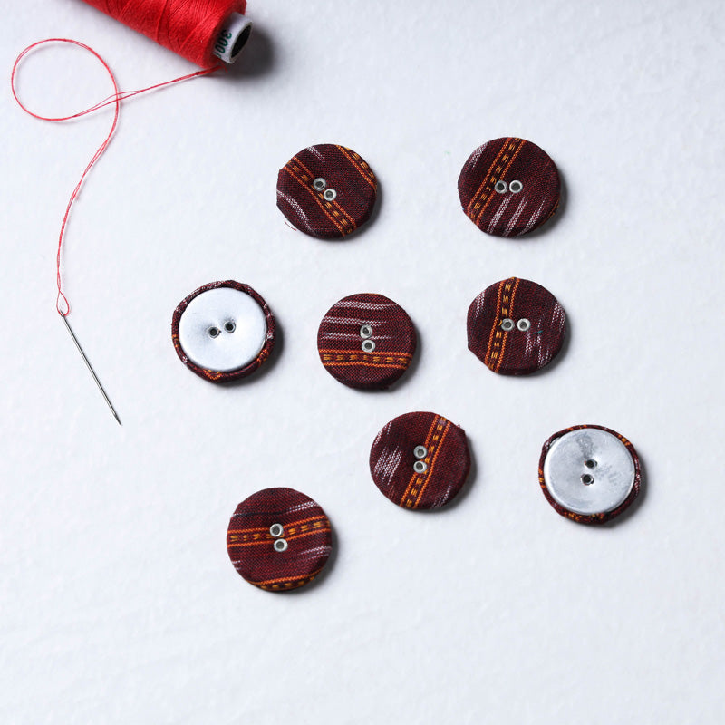 BUTTON BAAZ Buttonbaaz Handmade Fabric Button Big (Set of 8)
