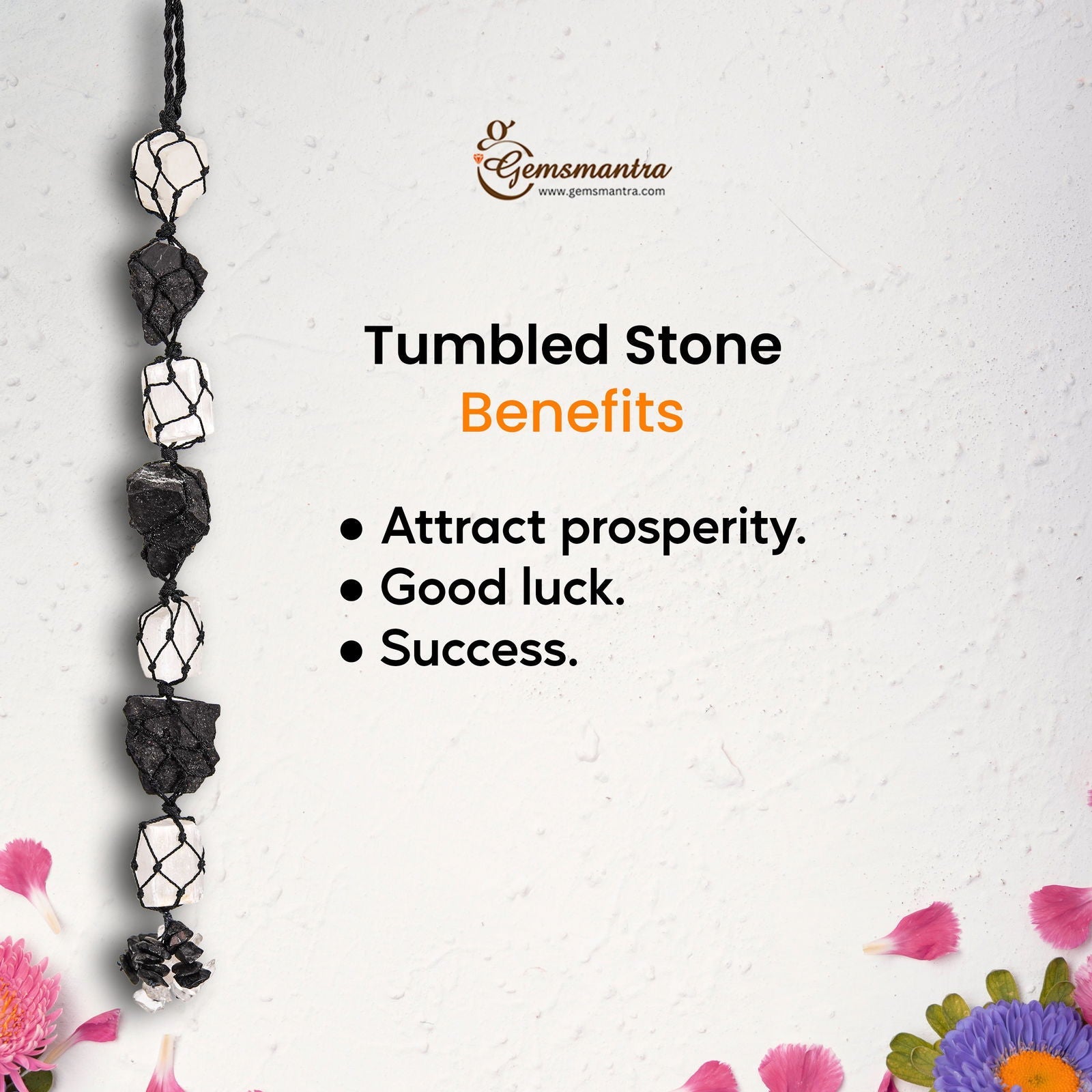 Gemsmantra Black Tourmaline & Selenite Tumble - view 4
