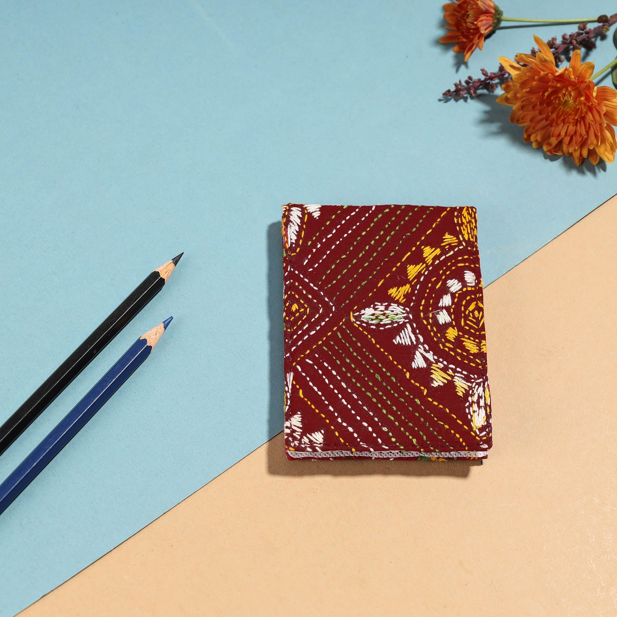 ASALKAAR Bengal Kantha Work Handcrafted Notepad (4 x 3 in)