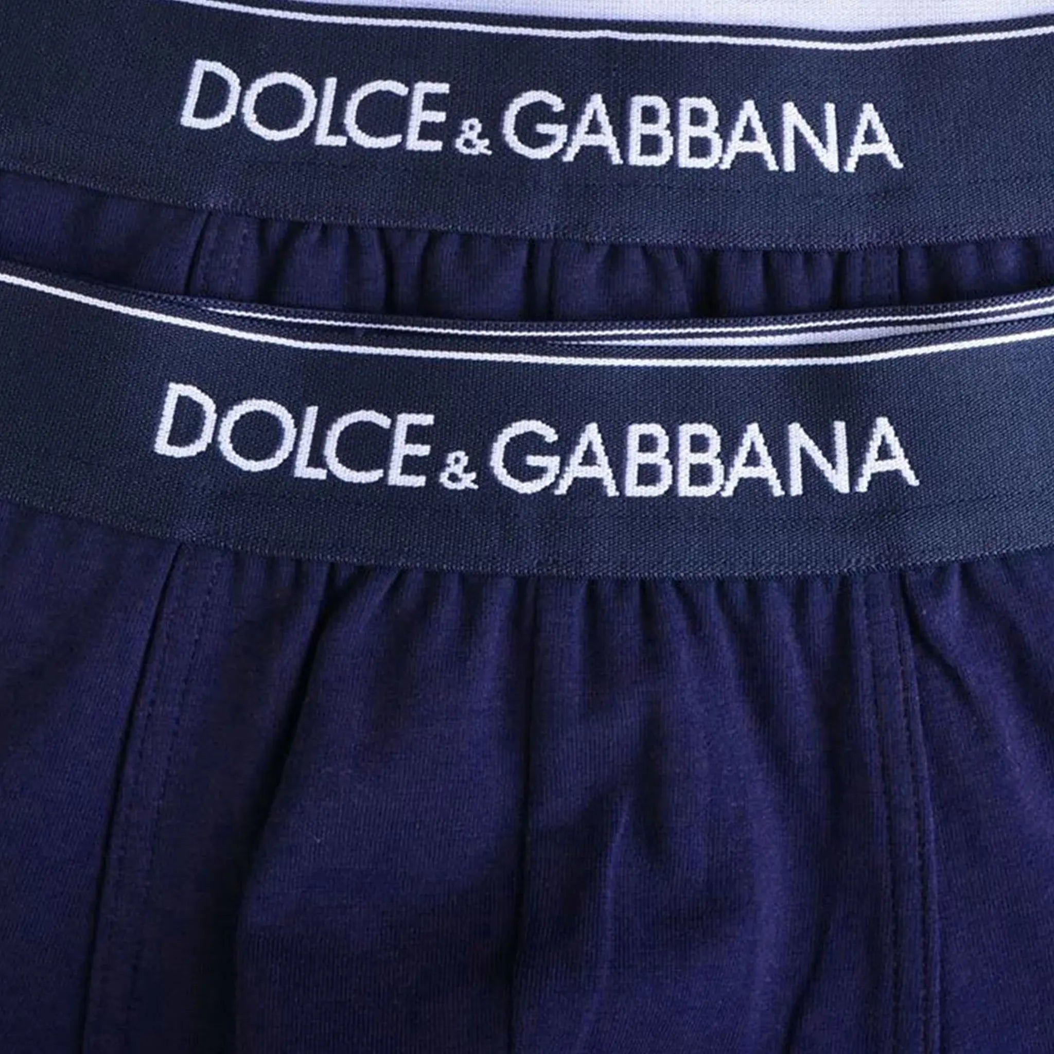 Dolce & Gabbana Stretch Cotton Navy Blue Boxers Two Pack - view 3