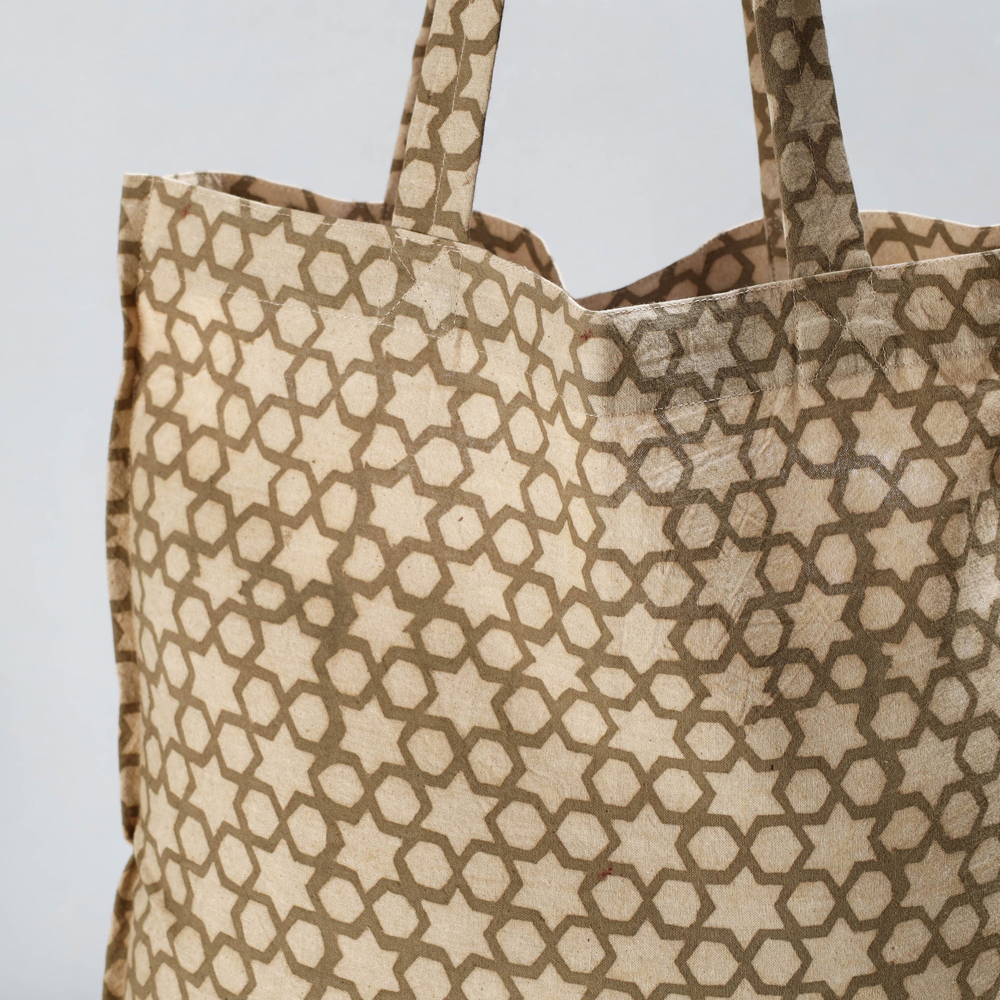 PITCHUKA SRINIVAS KALAMKARI PEDANA Beige - Pedana Kalamkari Block Printed Cotton Shopping Bag - view 2
