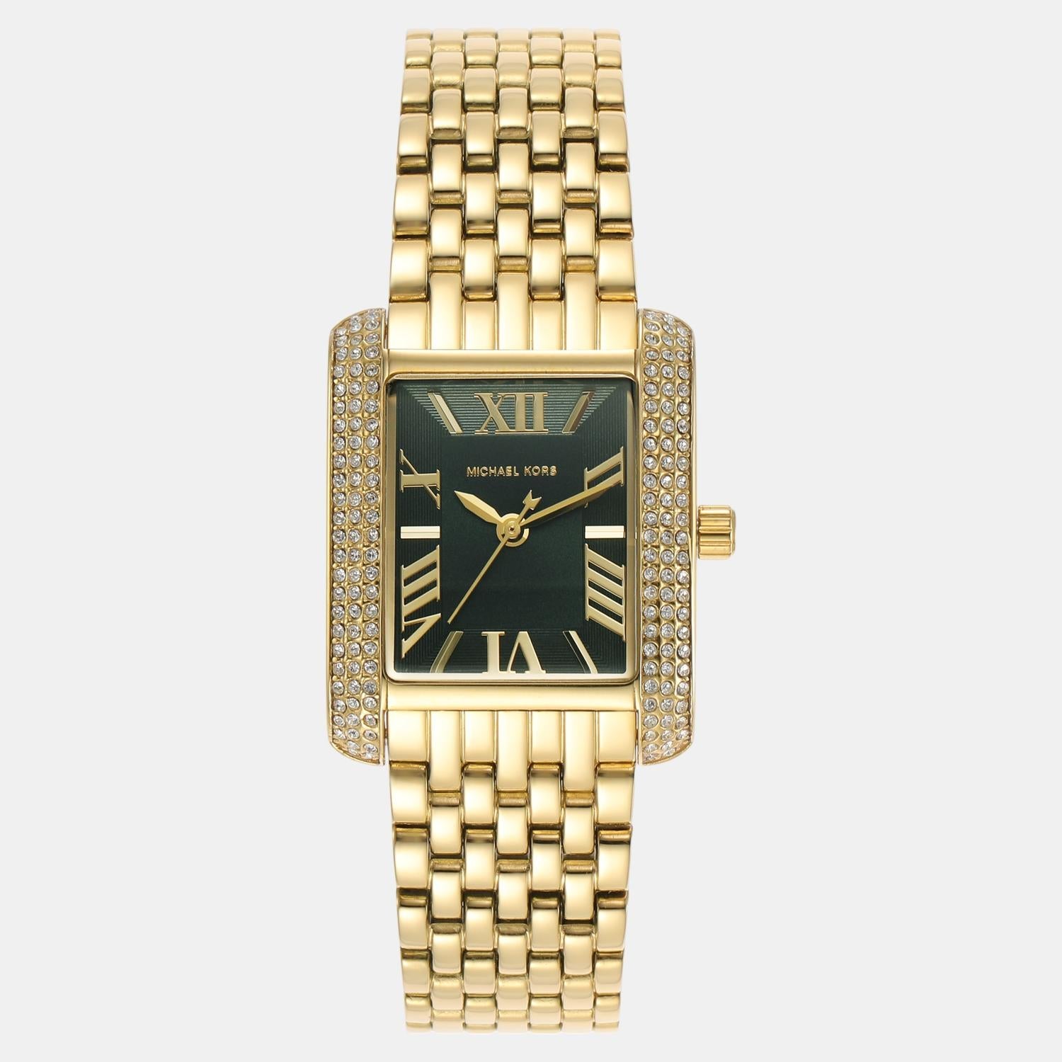 Michael Kors Emery Women Quartz Green Dial Analog Stainless Steel Watch MK4742