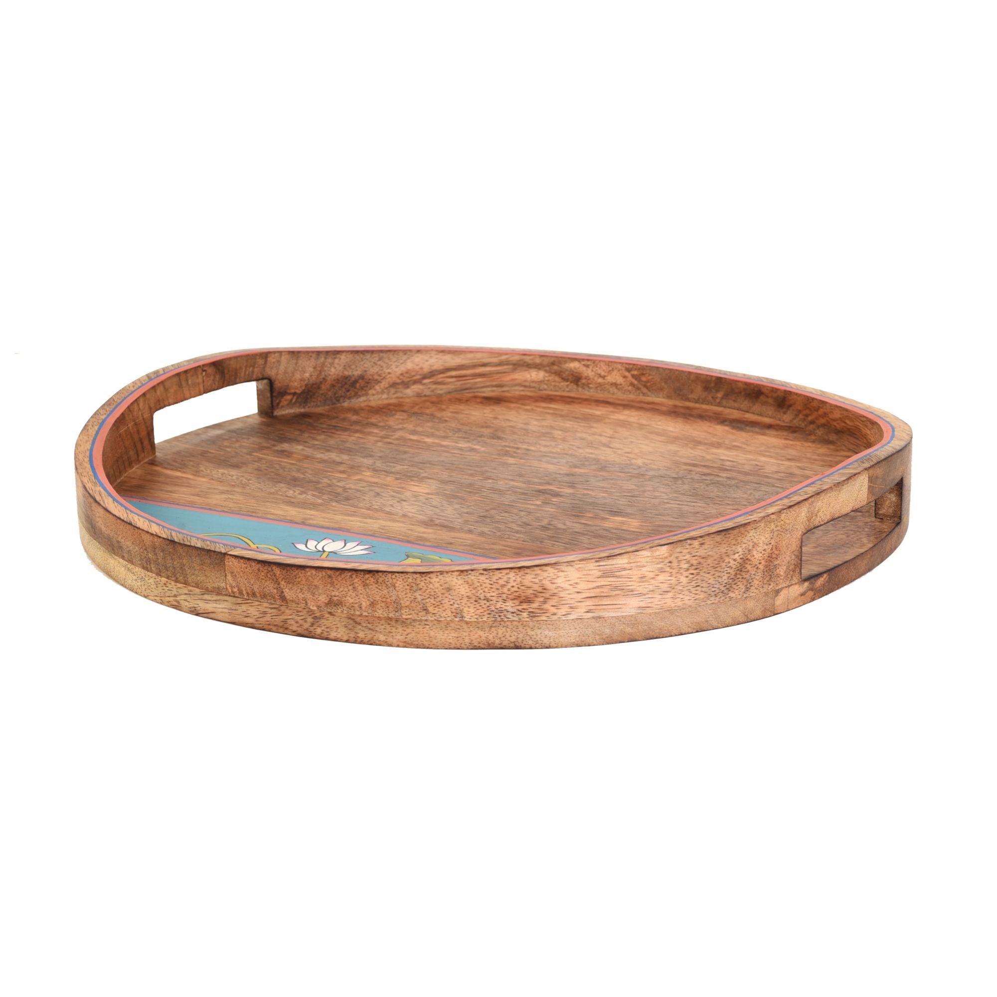 ART CREATIONS BY SUMAN SONTHALIA Brown - Pichhwai Leela Round Serving Tray (Set of 2) - view 4