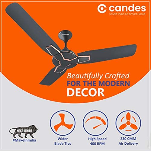 Candes Getz 1200mm/48 inch High Speed Anti-dust Decorative 3 Star Rated Ceiling Fan For Home 405 RPM with 2 Yrs Warranty (Pack of 1, Coffee Brown) - view 3
