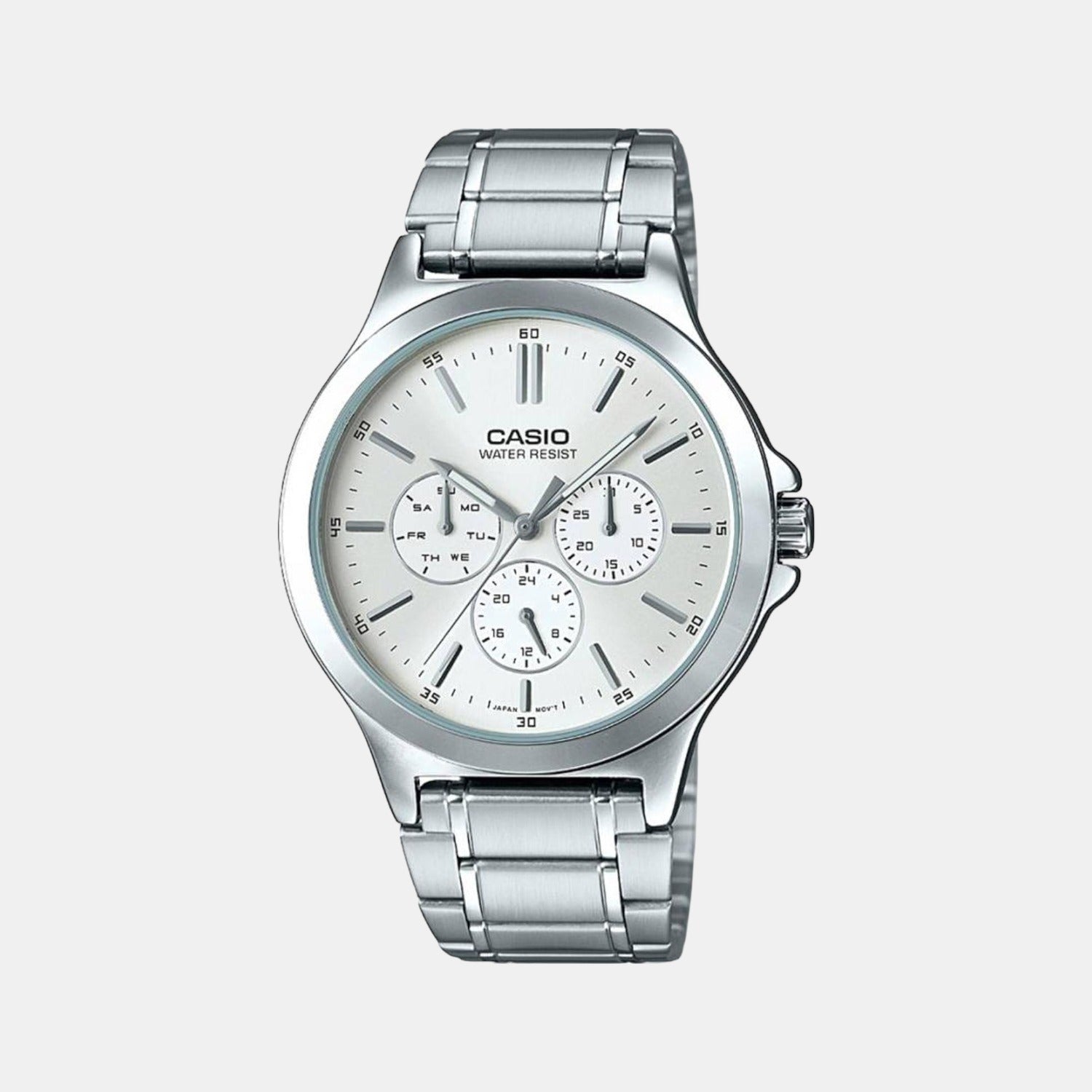 Casio Enticer Men Quartz Silver Dial Chronograph Stainless Steel Watch A1892