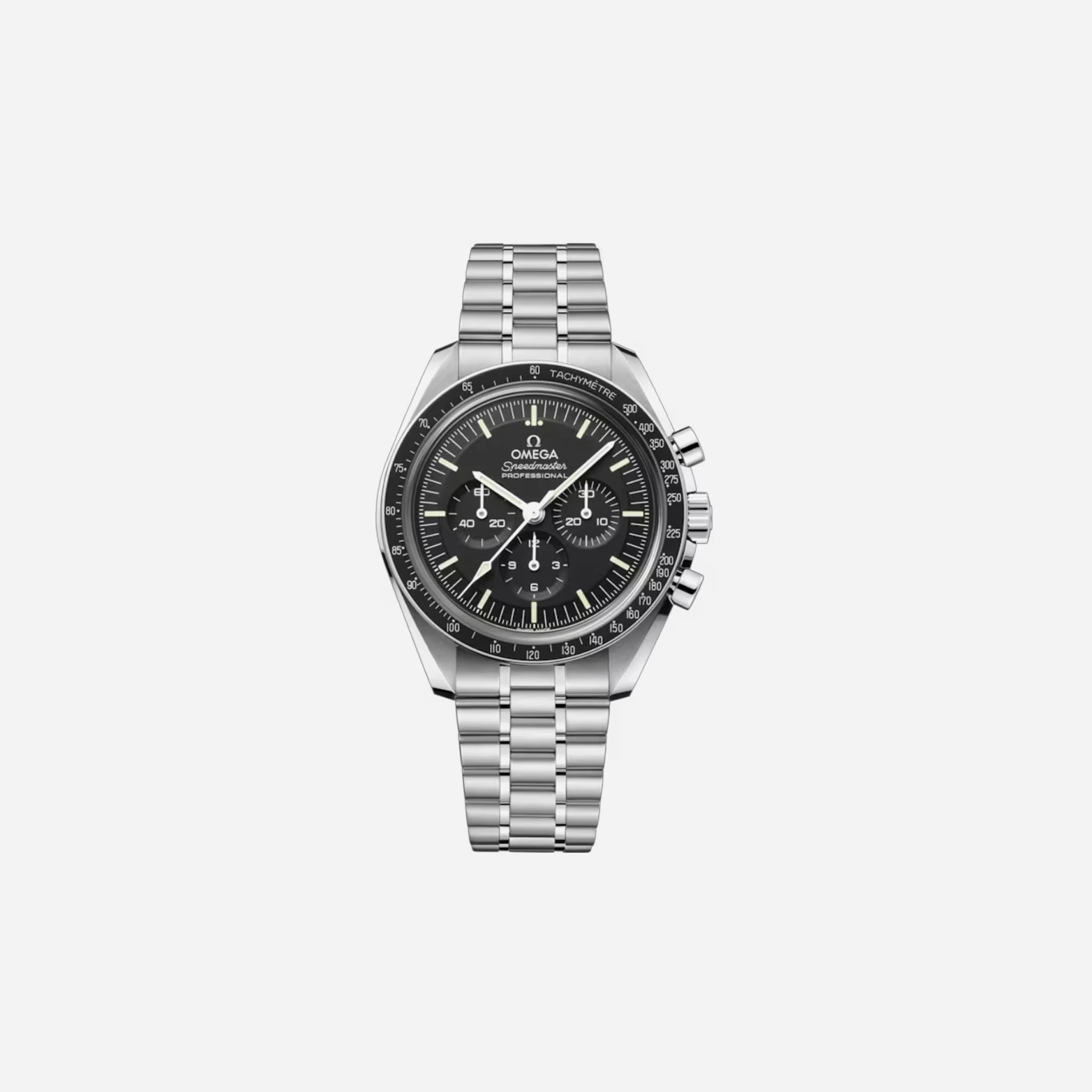 Omega Speedmaster Moonwatch Professional Transparent Back Case Black Dial 42mm