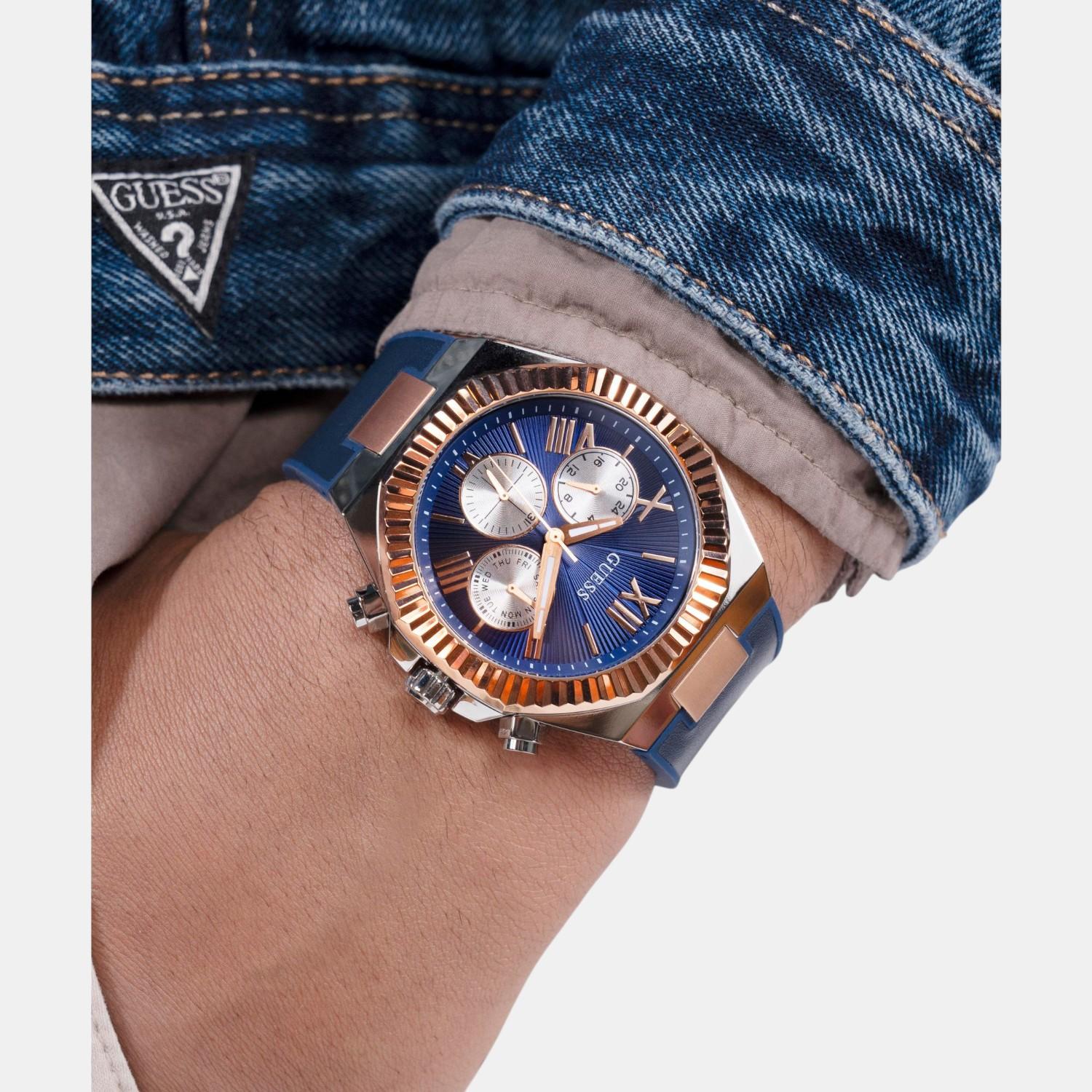 Guess Dress Men Quartz Blue Dial Multi-Function Silicone Watch GW0791G2 - view 6
