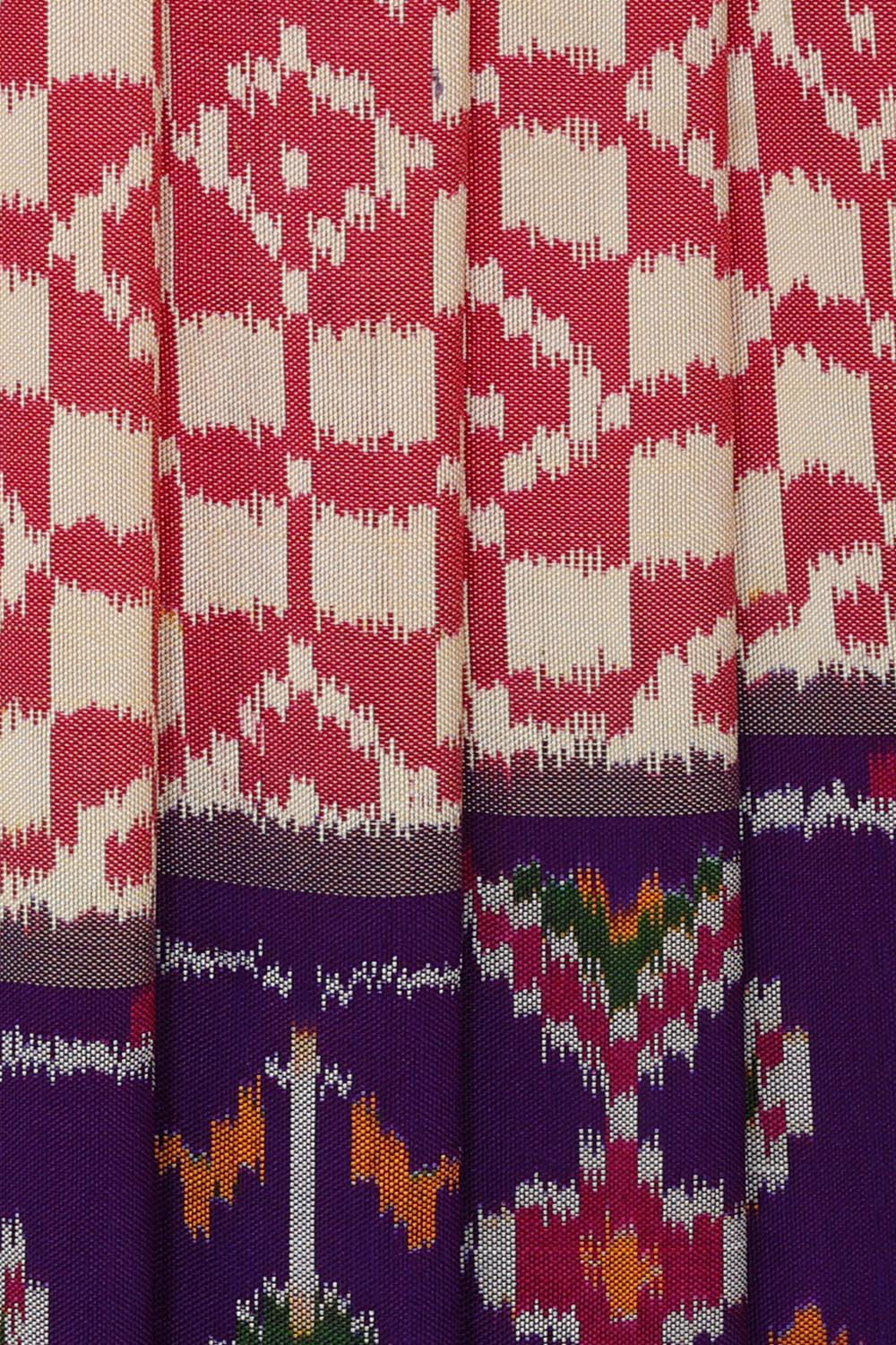 Kalanjali Ikat Silk Light Red Saree – Women's - view 2
