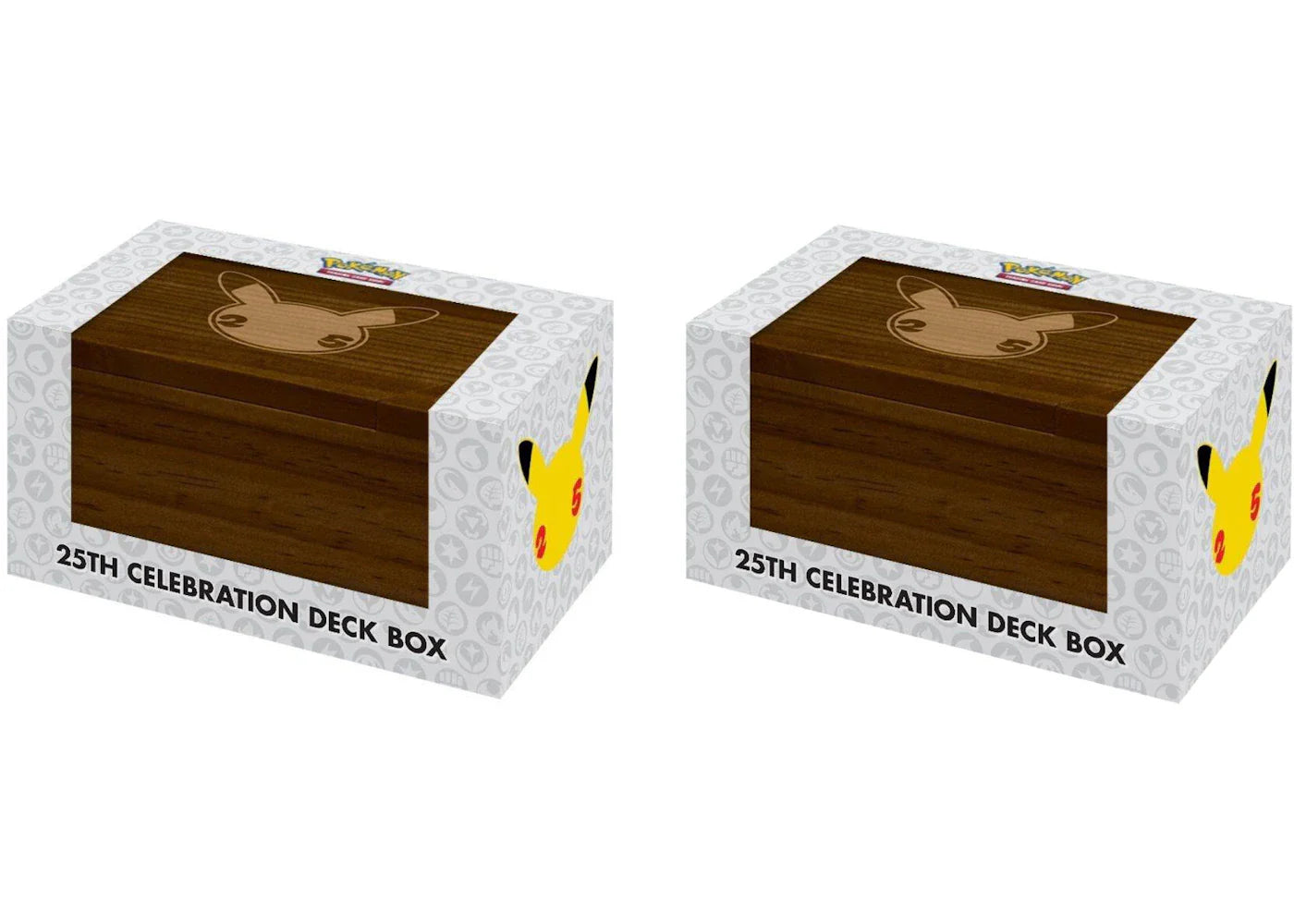 Sword shield 25th – 2021 Pokémon Sword & Shield 25th Celebration Wooden Deck Box 2x Lot