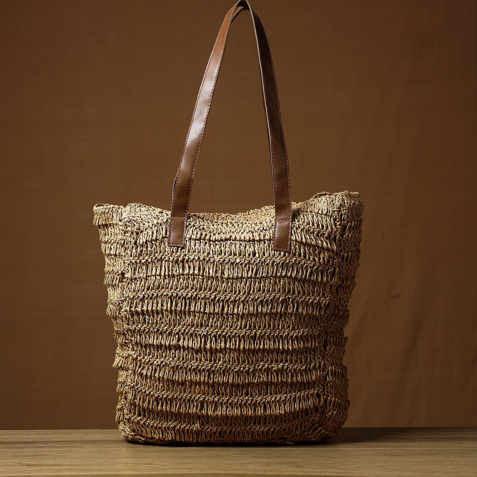 ITOKRI CRAFTS INITIATIVE Beige - Handcrafted Multipurpose Raffia Shoulder Bag