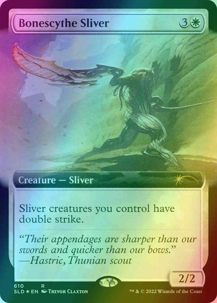 Bonescythe sliver 0610 – Magic Bonescythe Sliver [0610] [Extended Art] [Trevor Claxton] [Secret Lair Drop] [Foil]