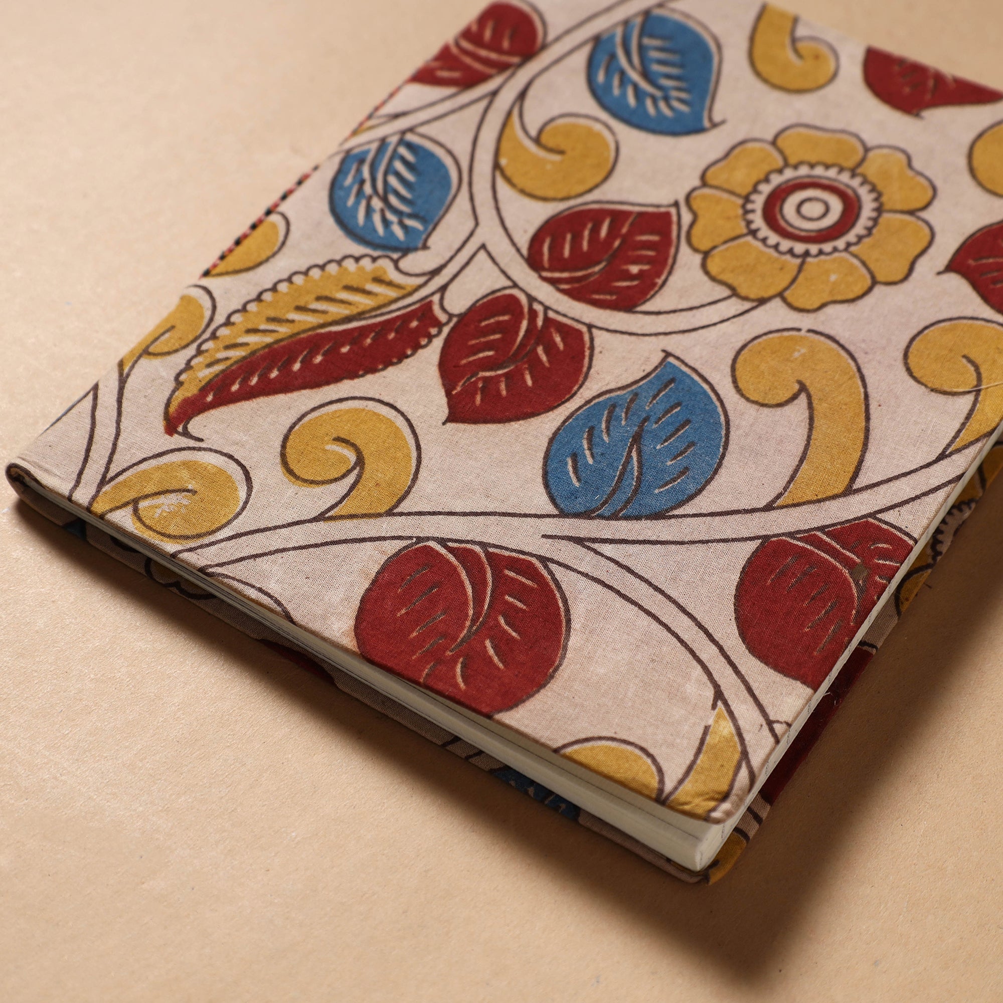 BINDAAS UNLIMITED Beige - Kalamkari Fabric Cover Handmade Paper Notebook (9 x 7 in) - view 2