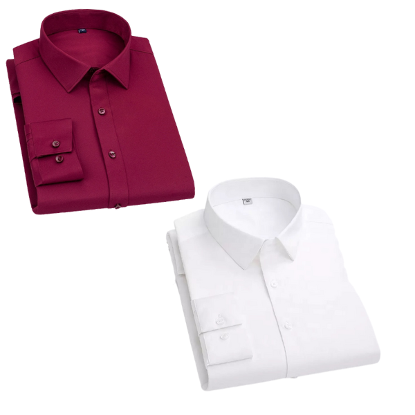 BlackTree Combo of 2 Cotton Shirt for Man ( Maroon and White )