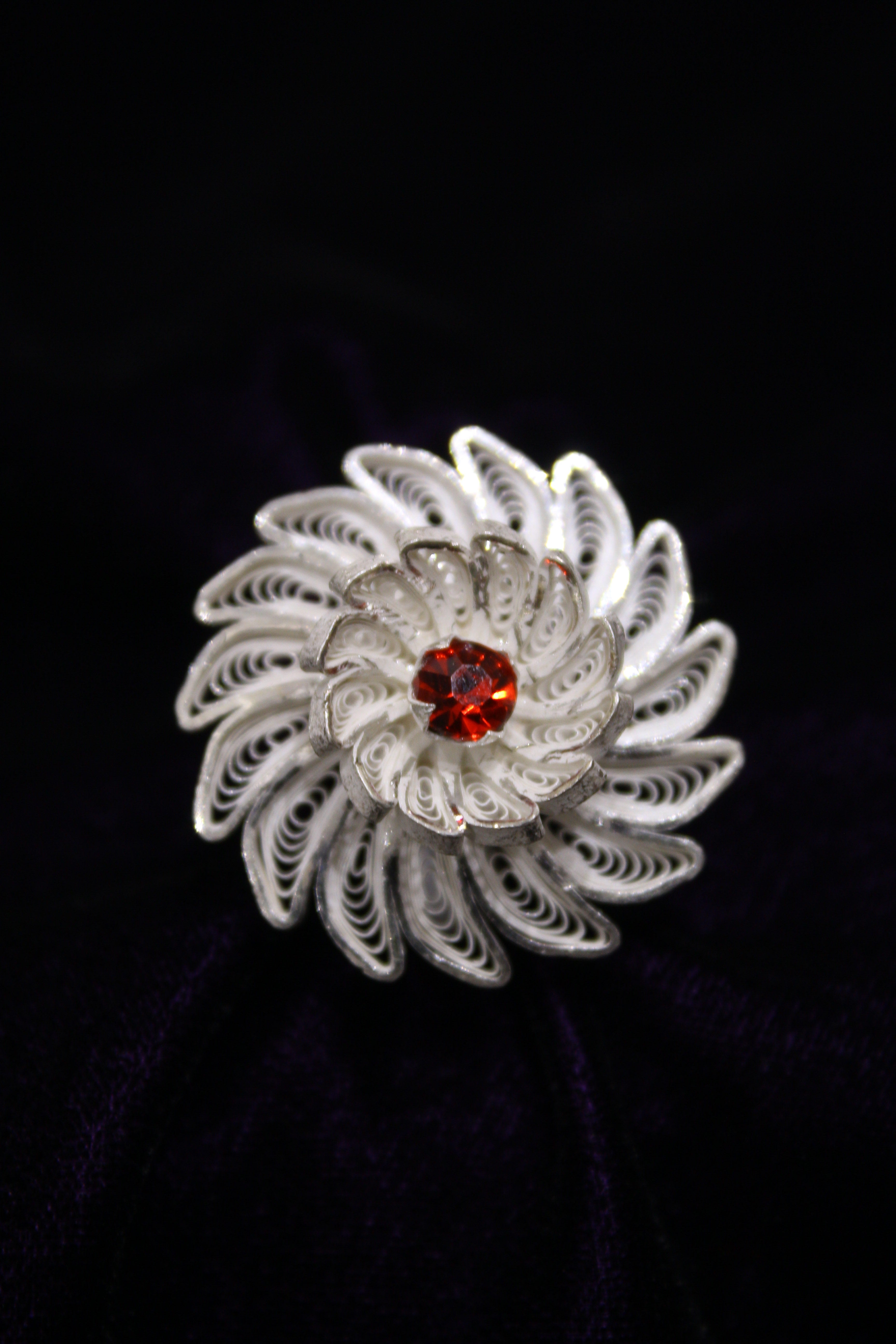 Indianvillez Tarakasi Silver Filigree Ring For Women