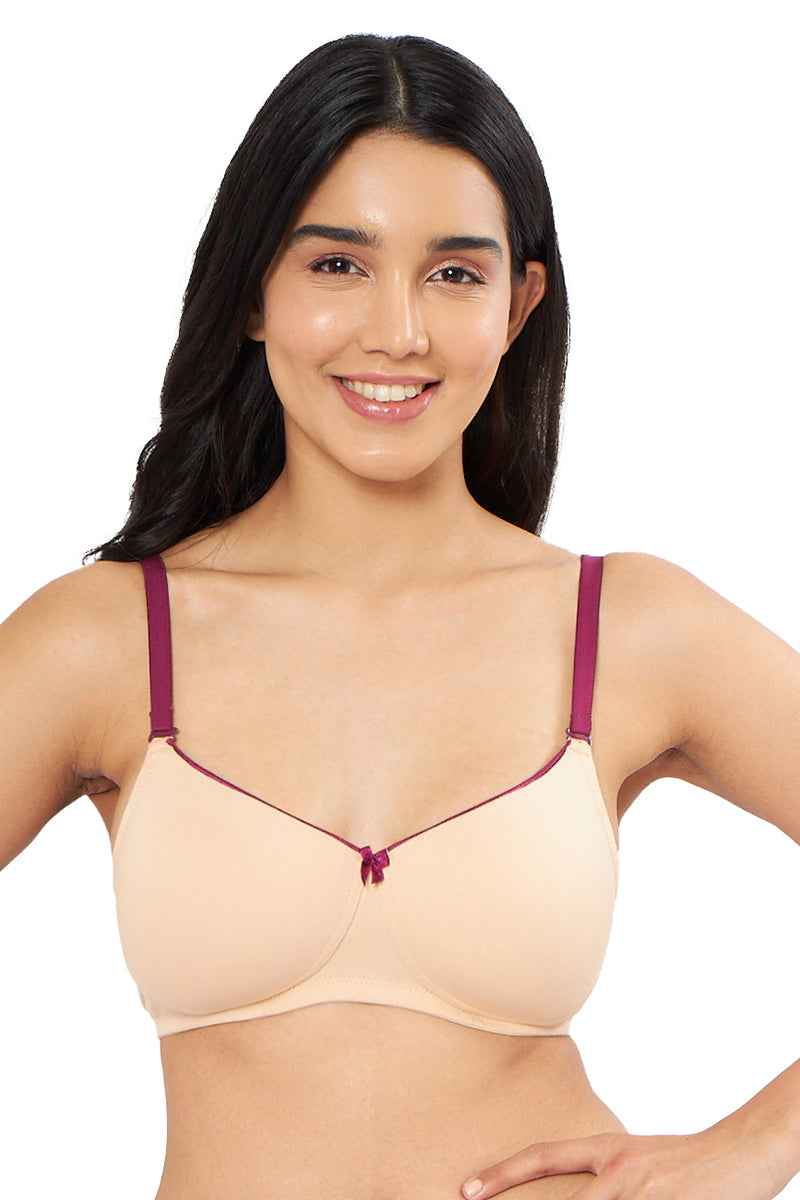 Amante Comfort Dream Padded Non-wired T-shirt Bra - Hazelnut & Plum Caspia