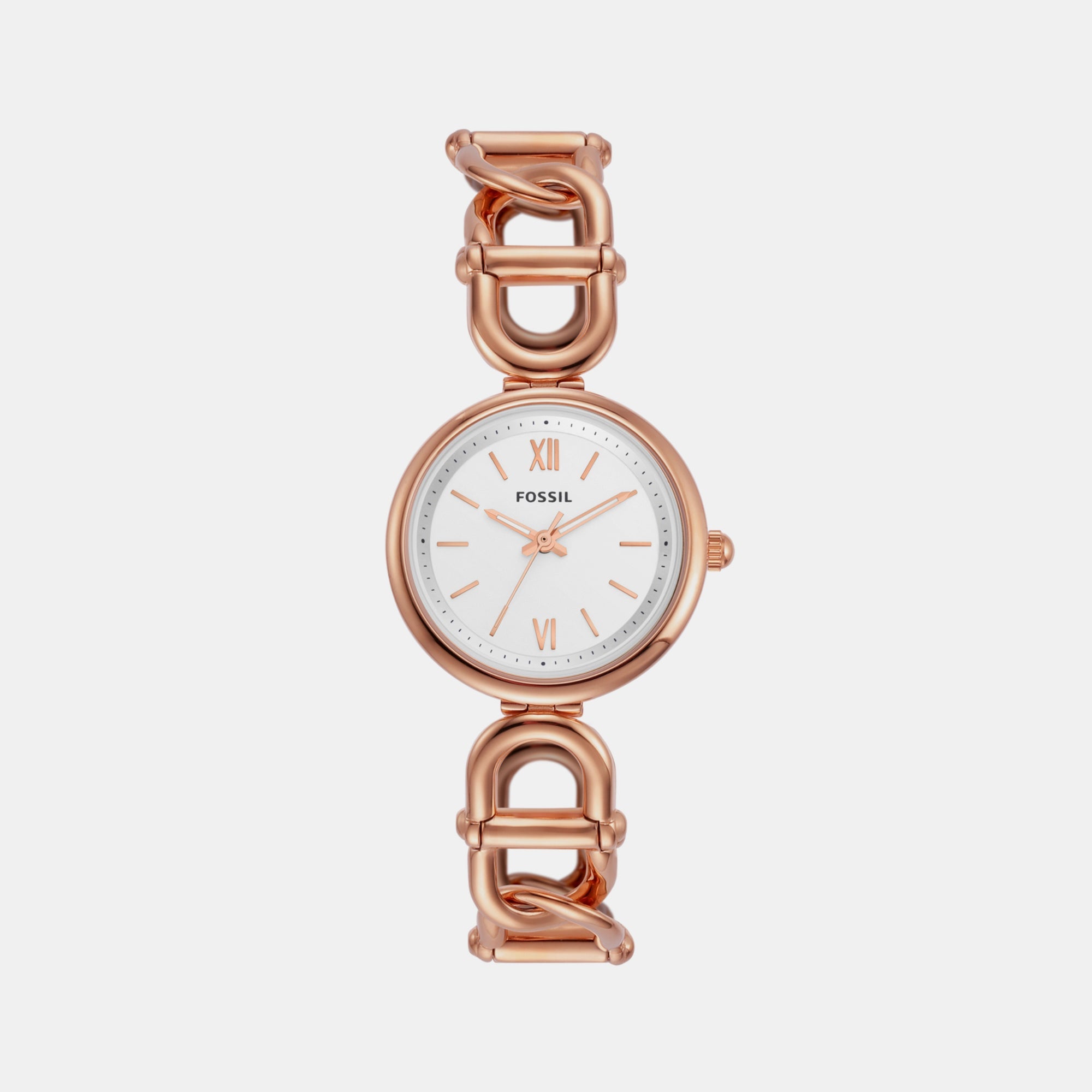 Fossil Carlie Women Quartz Silver Dial Analog Stainless Steel Watch ES5273