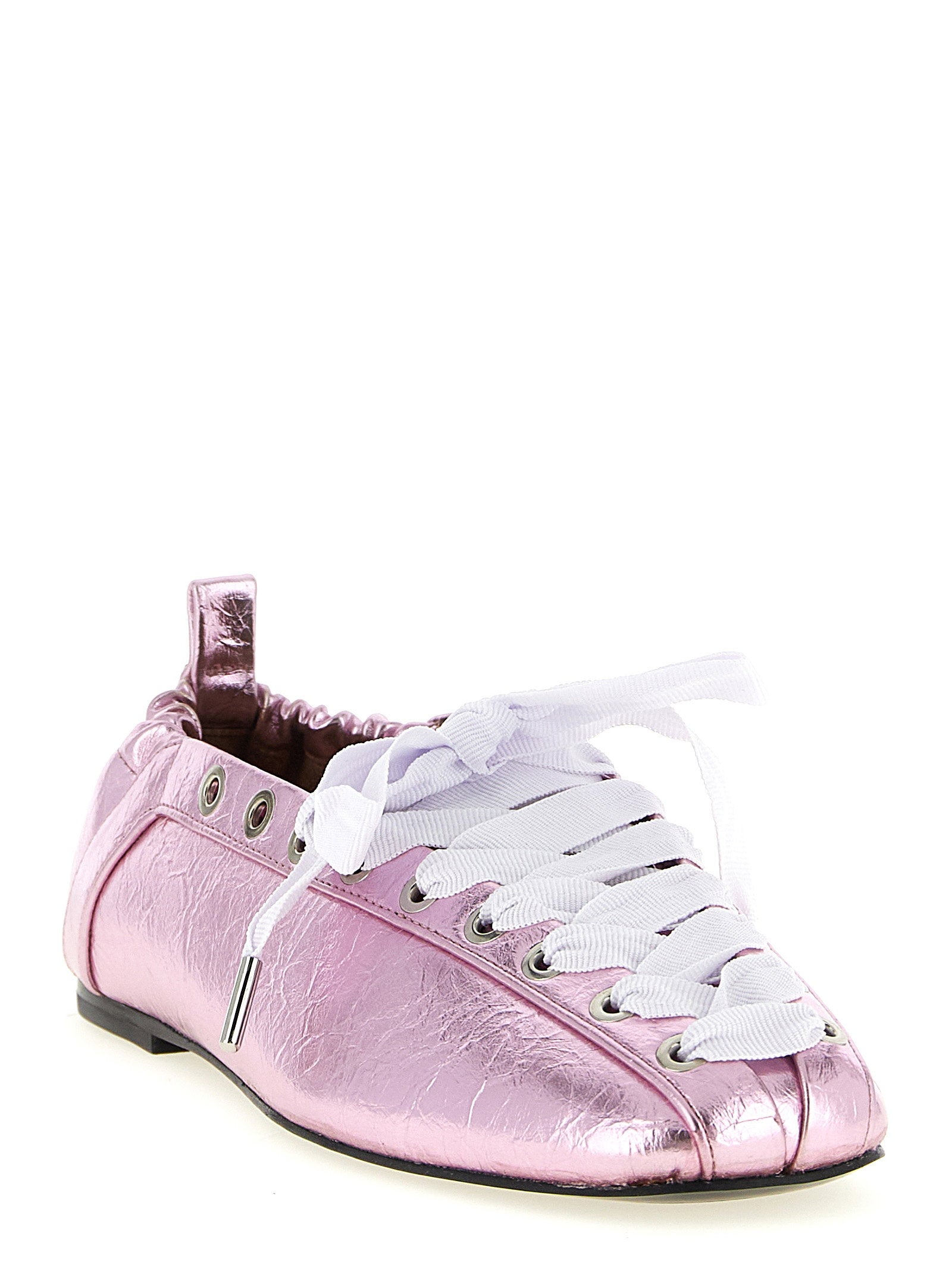Ganni Lace-up Ballet Flats - view 2