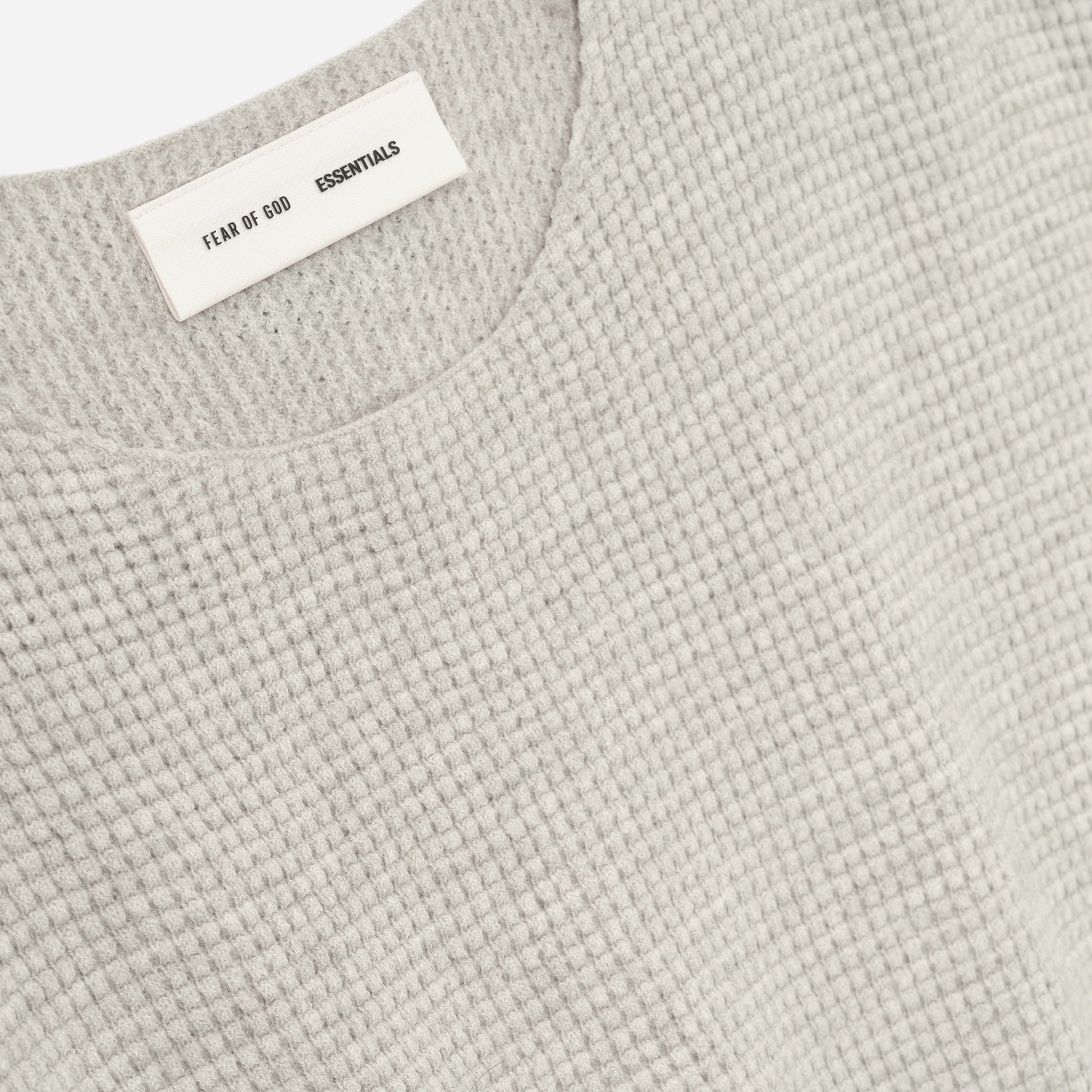 Fear Of God Essentials SS25 Waffle Crewneck Sweater- Heather Stone - view 2