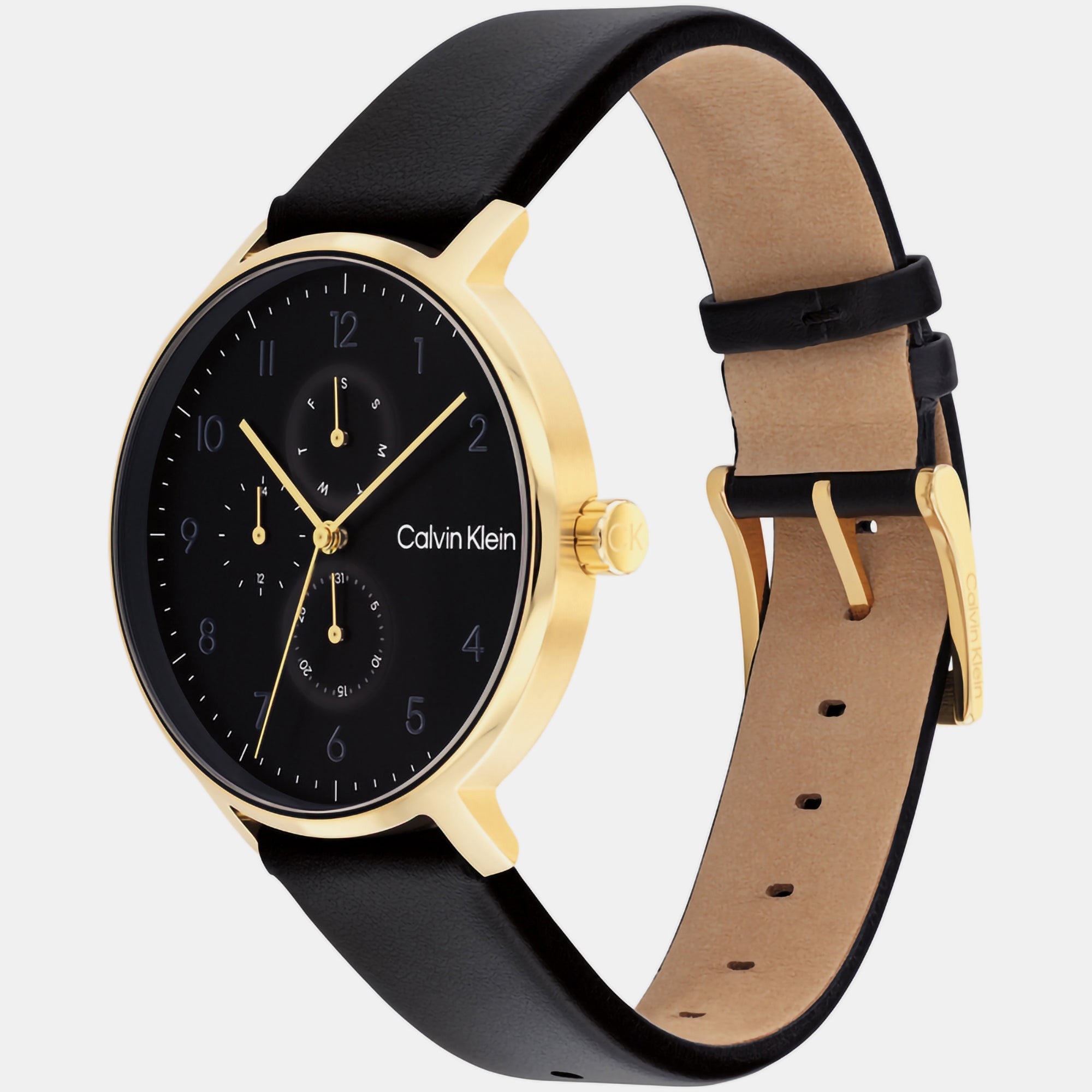Calvin Klein Ck Stun Unisex Quartz Black Dial Analog Leather Watch 25200404 - view 2