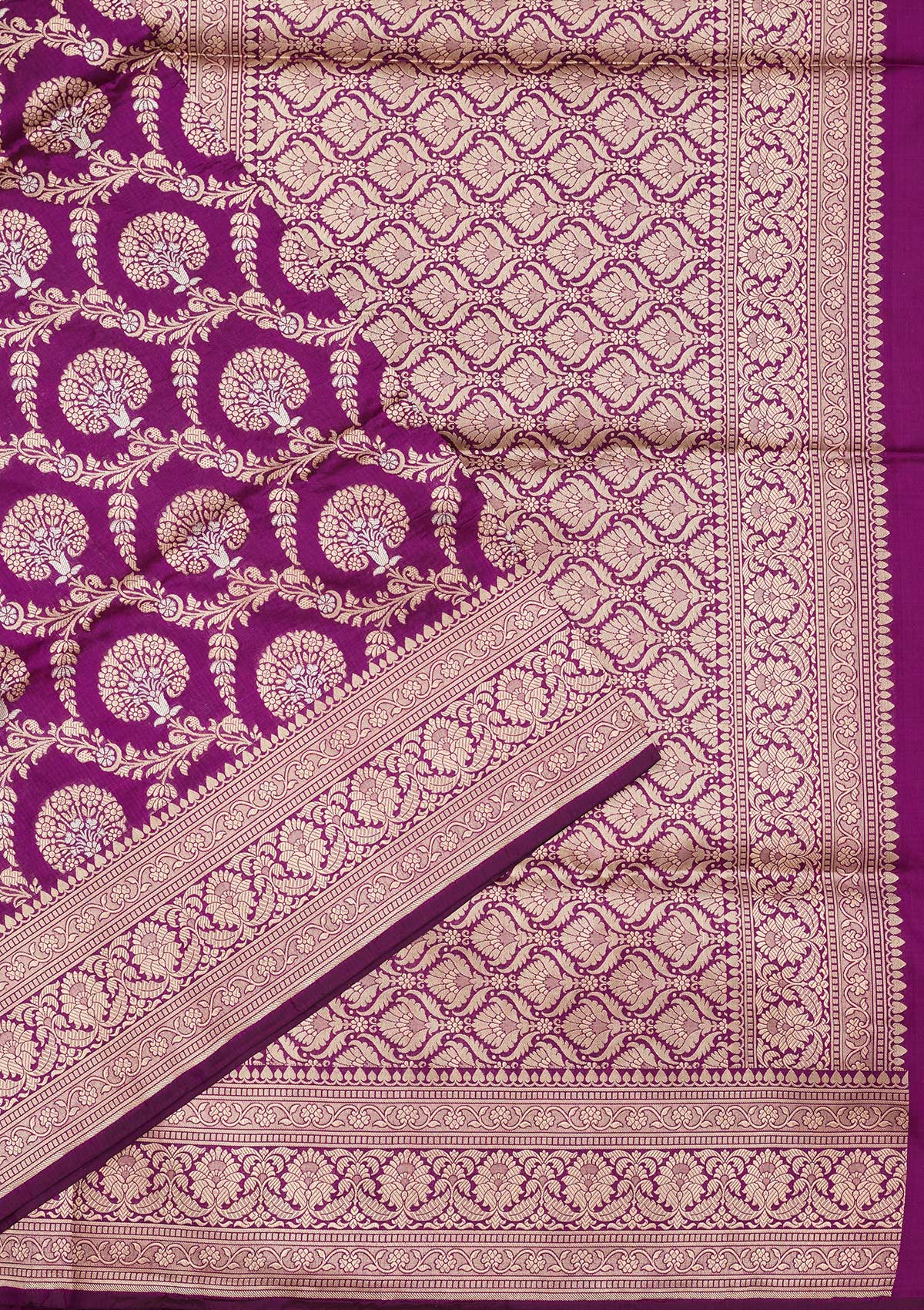 Koskii Purple Zariwork Pure Silk Saree – Women's - view 3