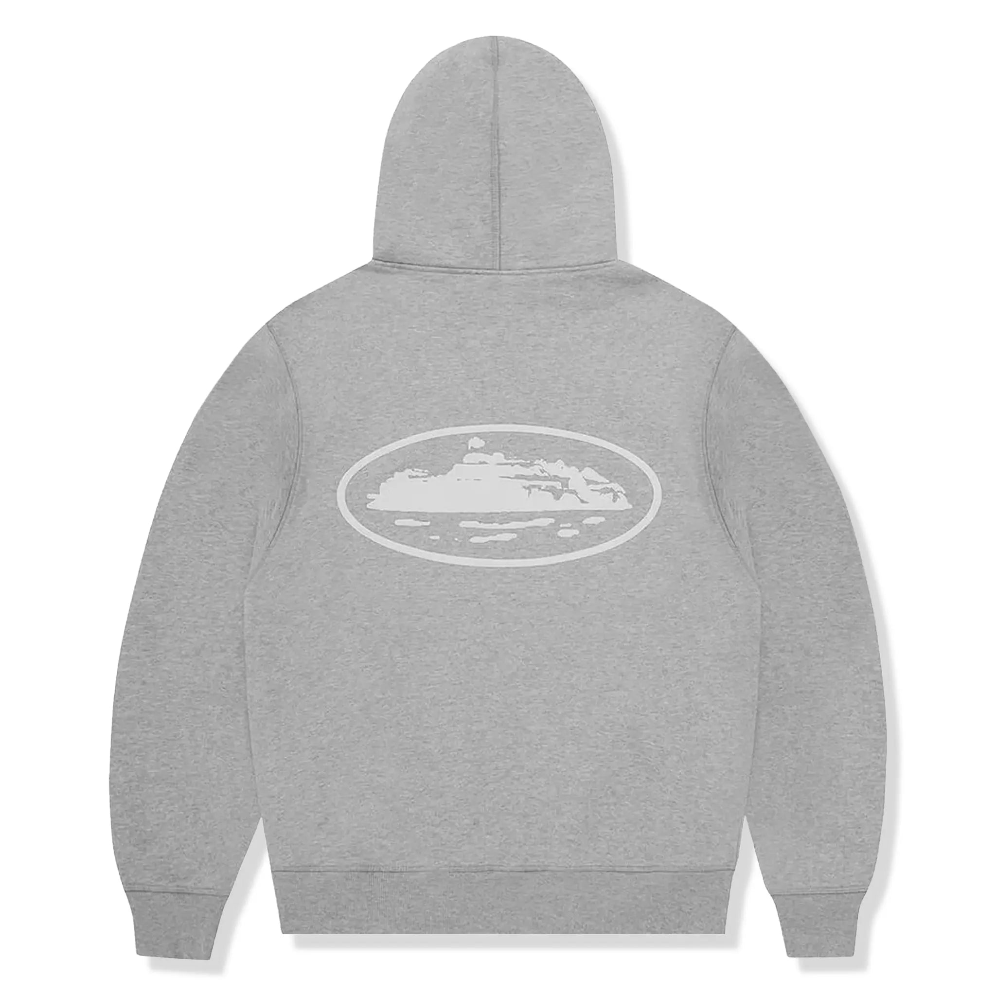 Corteiz Island Puff Print Heather Grey Zip-Up Hoodie - view 2