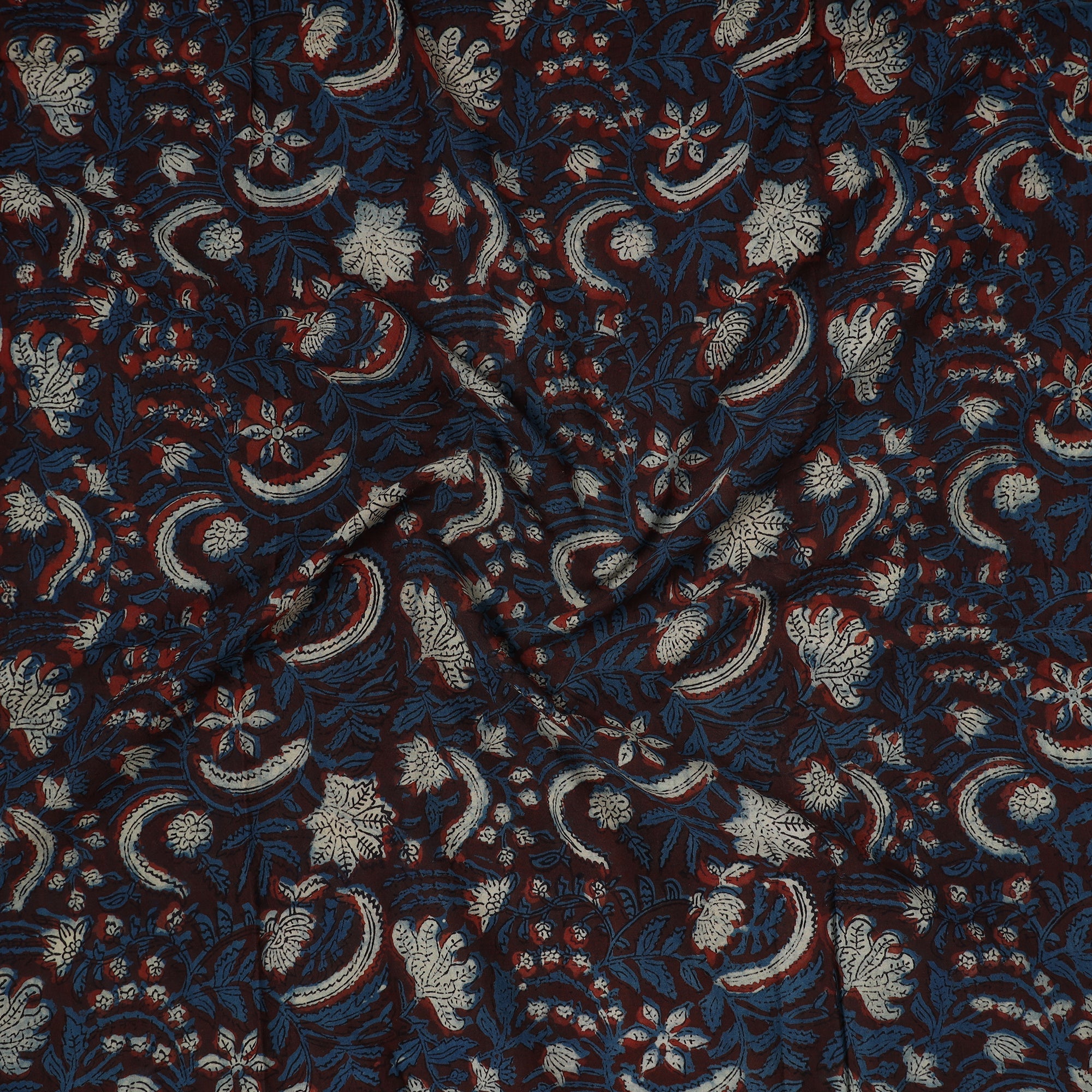 HAVELI CHRONICLES Blue - Bagru Hand Block Printed Cotton Precut Fabric (0.9 meter) 37 - view 2