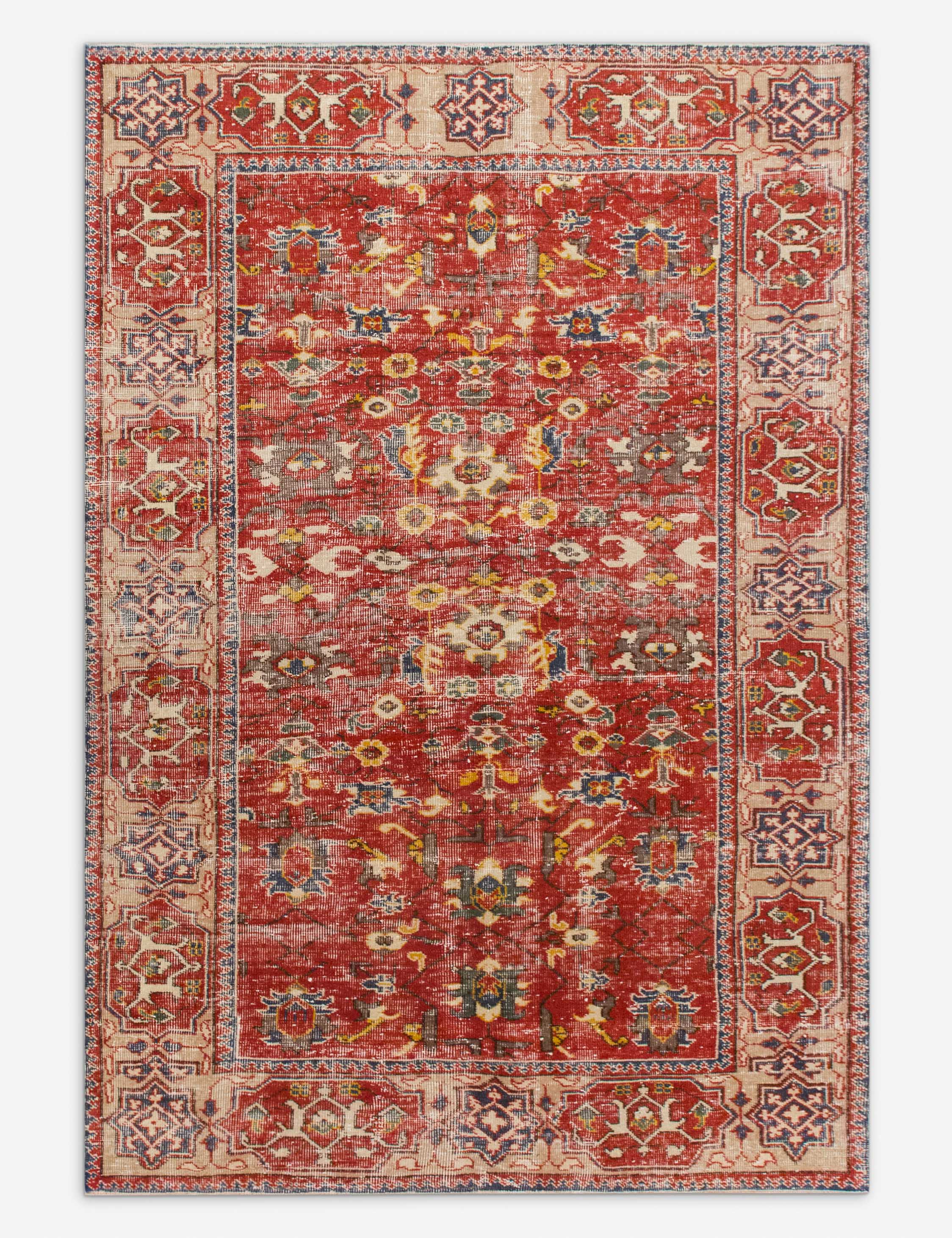 Lulu and Georgia Vintage Turkish Hand-Knotted Wool Rug No. 548, 4'10" x 7'9"