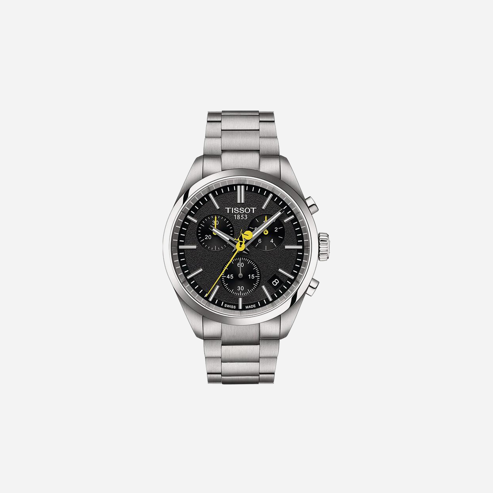 Tissot PR 100 Tour de France Black Dial Grey Stainless Steel Quartz Watch