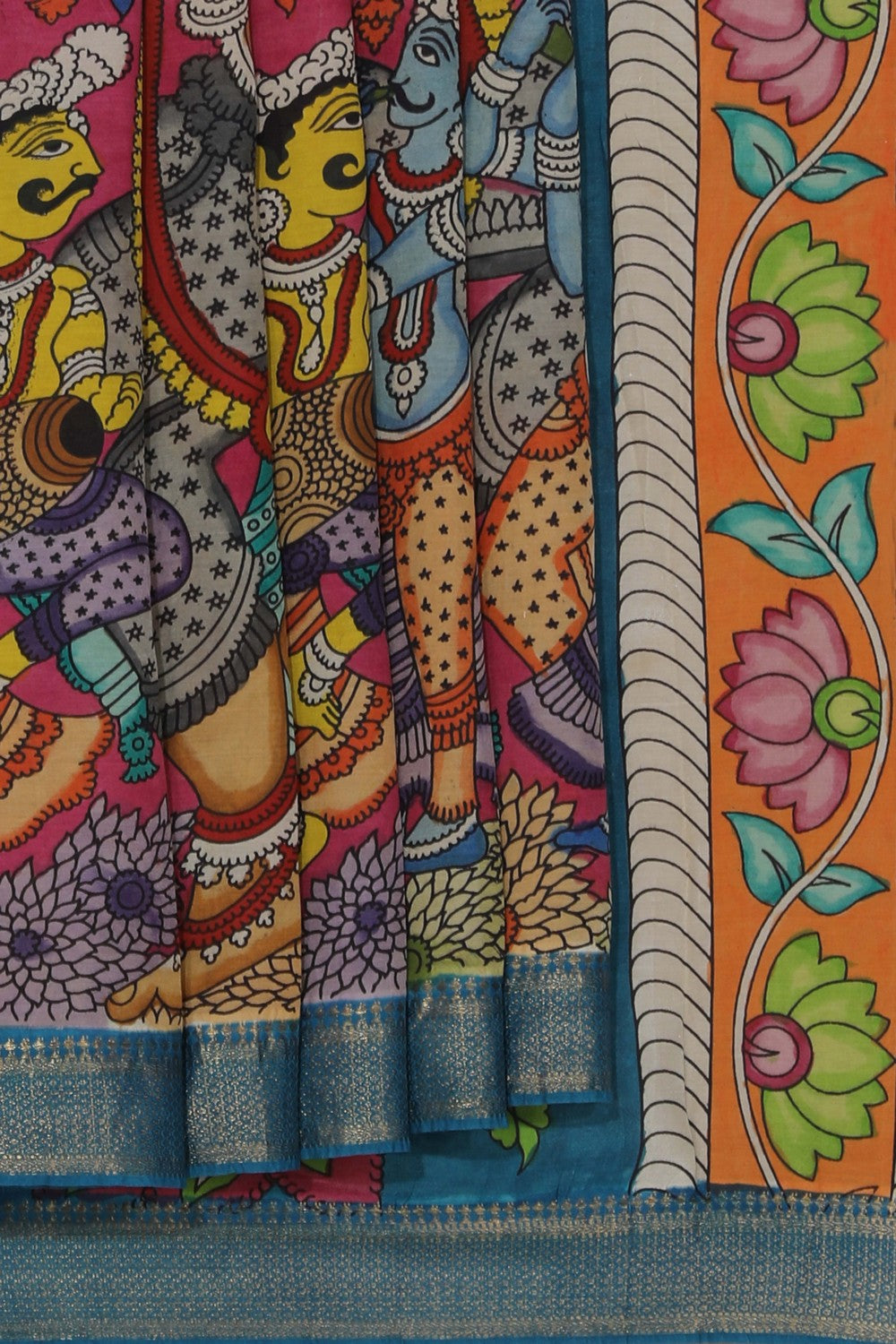 Kalanjali Kalamkari Hand-Painted Silk Saree – Women's