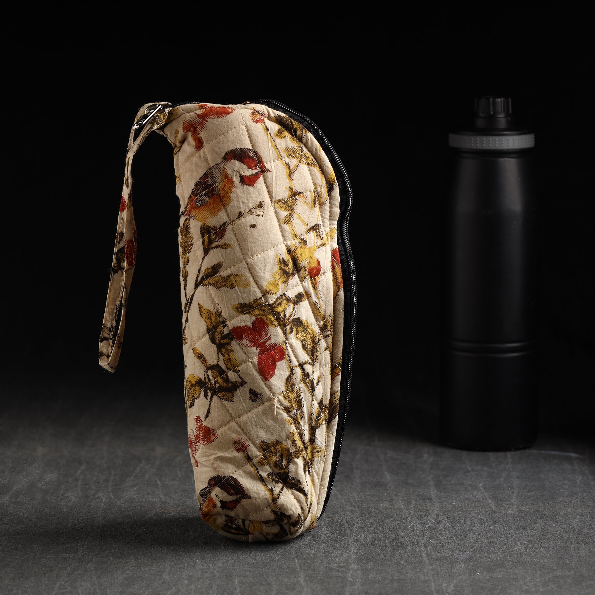 JALPARI Beige - Handmade Cotton 1L Water Bottle Cover 04