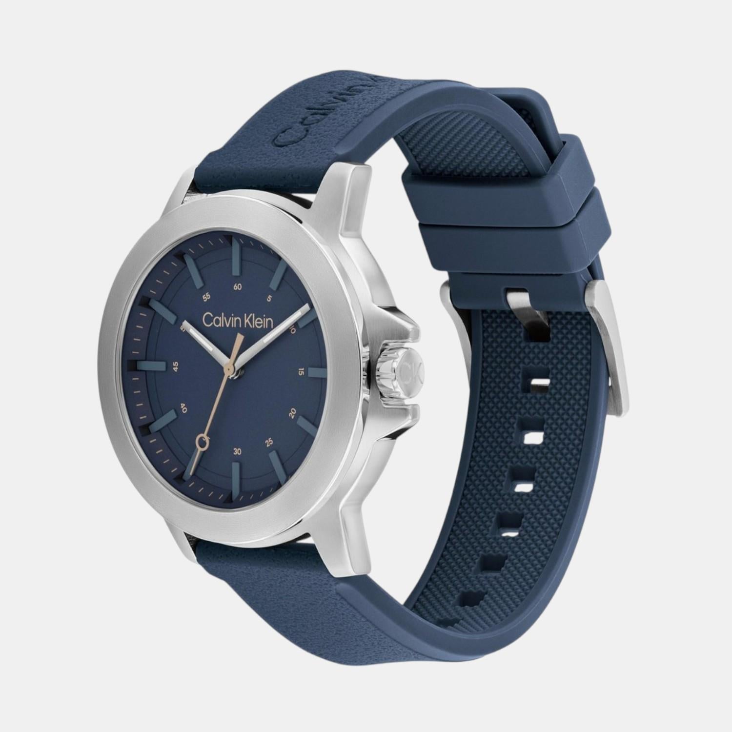 Calvin Klein Ck Reset Men Quartz Blue Dial Analog Leather Watch 25200470 - view 2